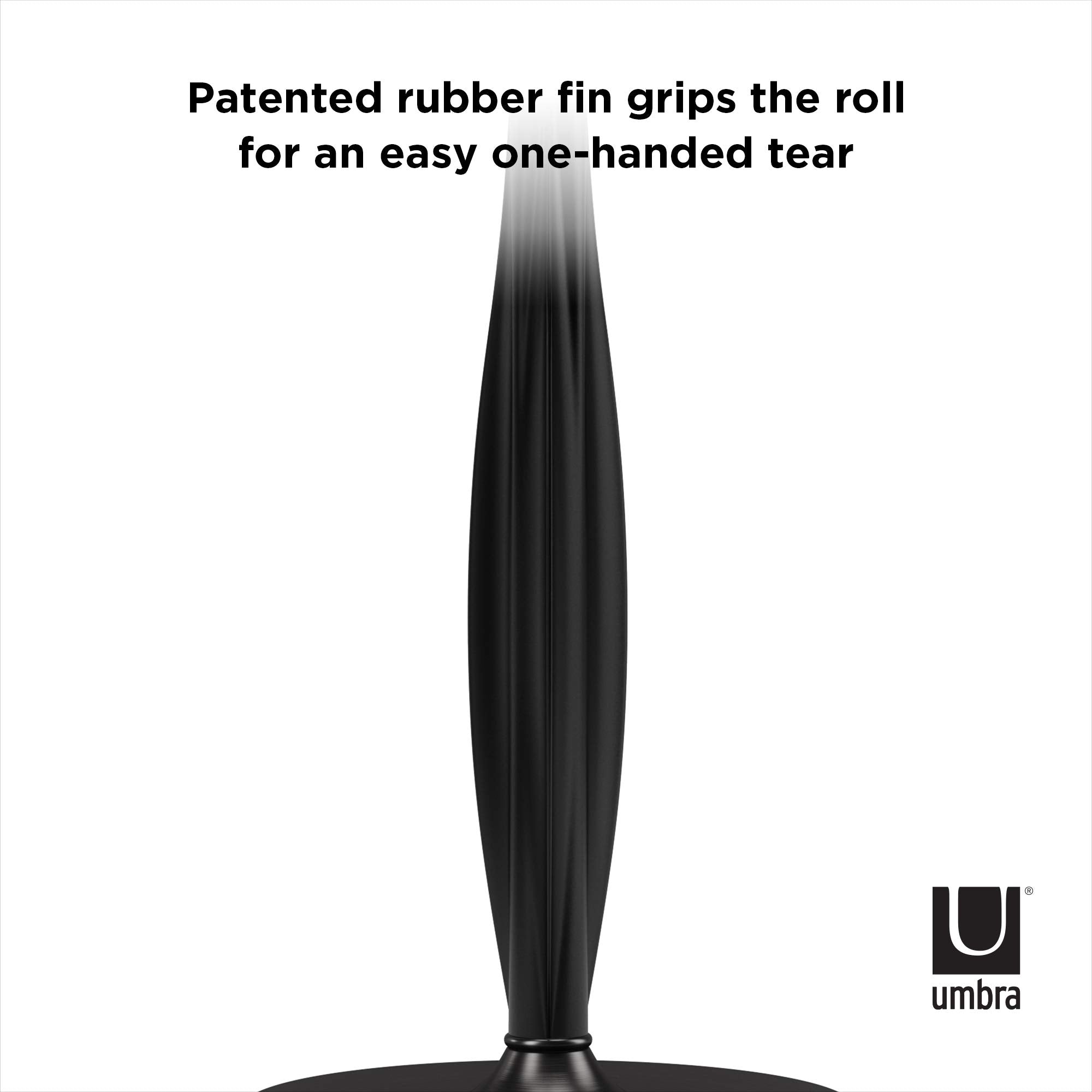 Umbra Tug One-Handed Tear Modern Paper Towel Holder, Black