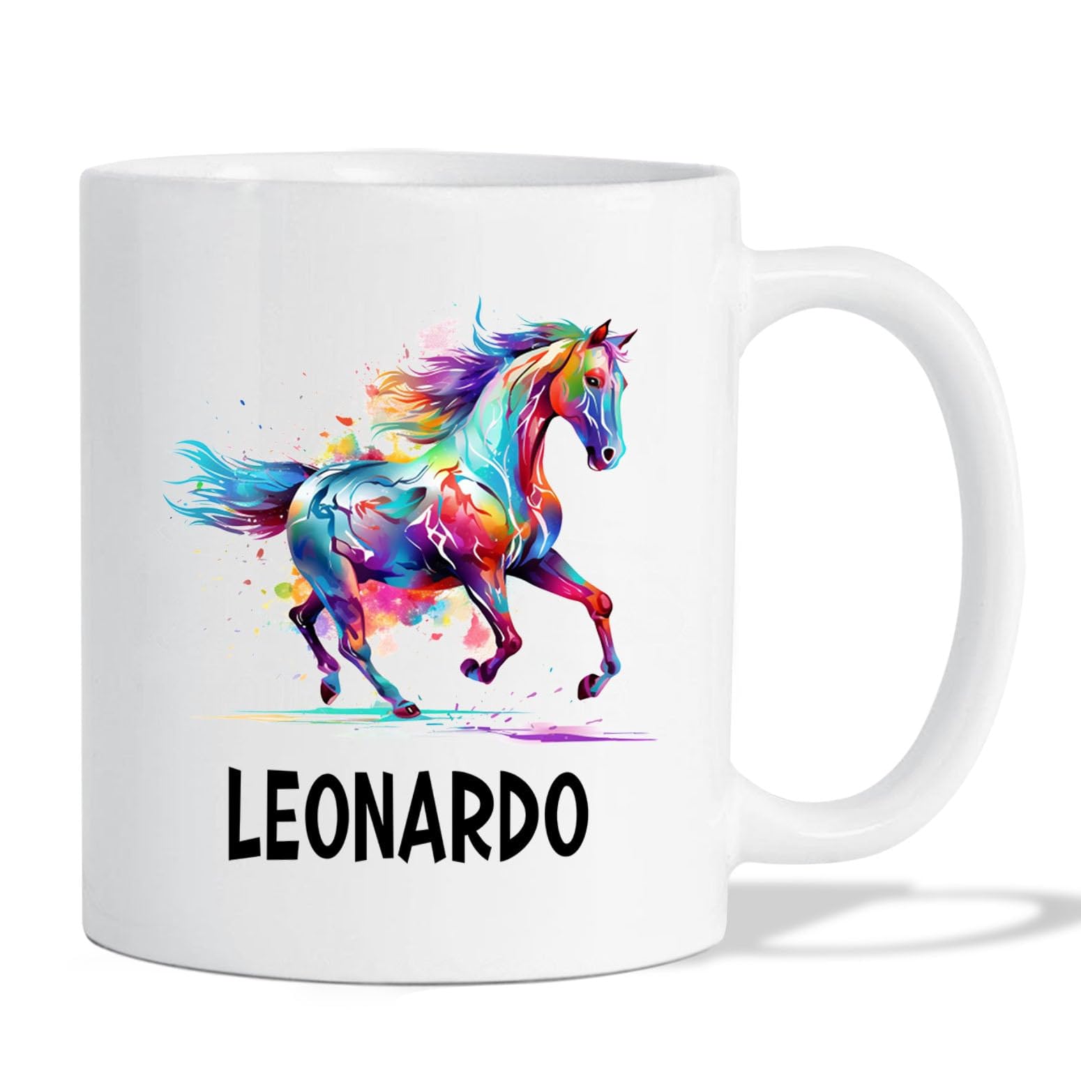 Personalized Name Horse Animal Color Coffee Mug Cup Gift For Men Women Horse Lover, Customized Horse White Coffee Cup 11 Oz 15 O