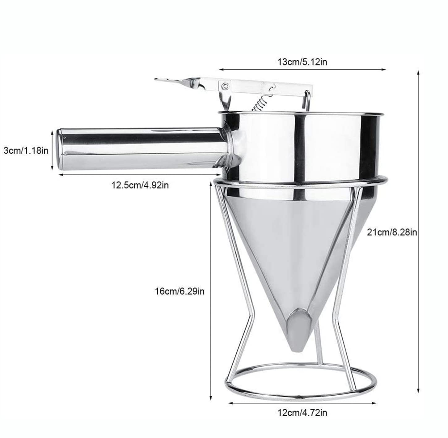 Newline Ny Stainless Steel Baking Funnel Dispenser With Stand For Takoyaki Pancake Batter Cupcake Pastries Desserts