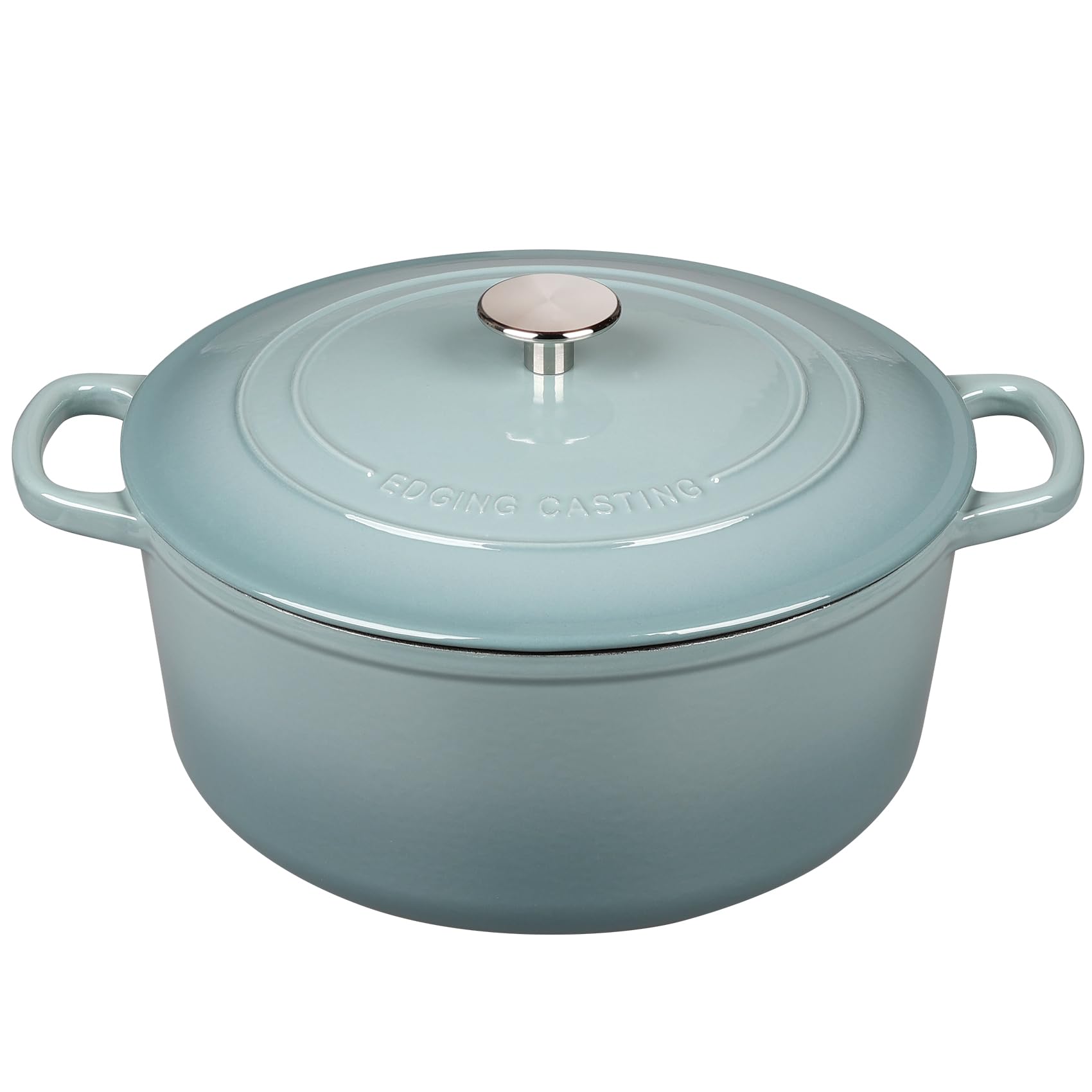 EDGING CASTING Enameled Dutch Ovens Cast Iron Dutch Oven Pot with Lid for Bread Baking, Cook, Dual Handle, 7 Quart, Seasalt