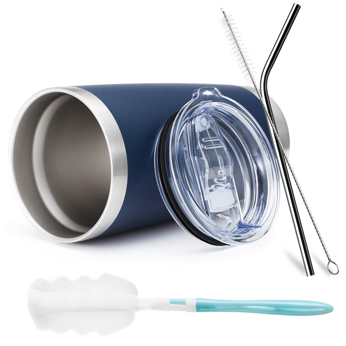 Comooo 20Oz Stainless Steel Tumbler Bulk With Lid And Straw Insulated Coffee Tumbler Cup Double Wall Vacuum Travel Mug For Cold