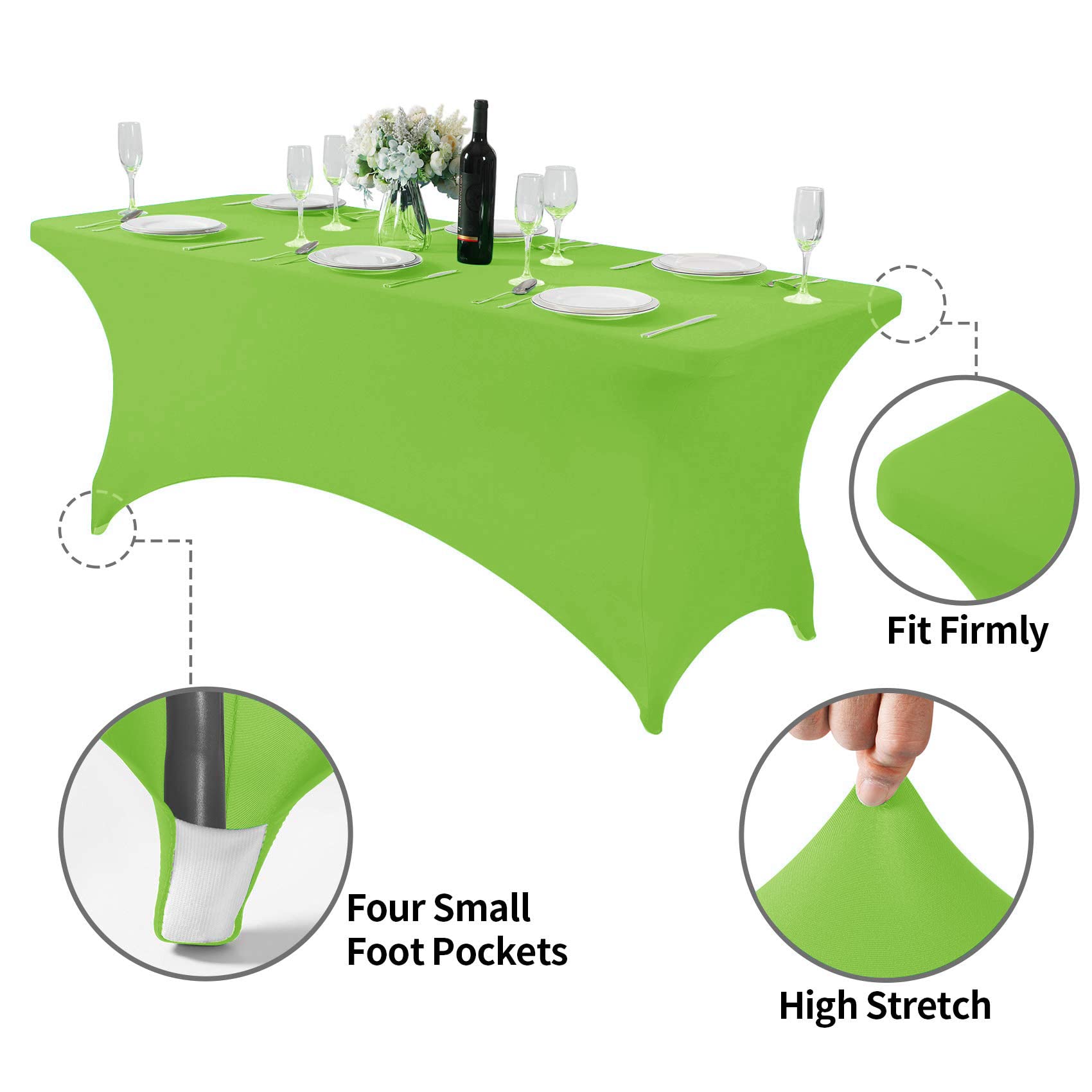 Hezuzo Spandex Table Cover For 6Ft Table Universal Fitted Stretch Tablecloth For Party, Banquet, Wedding And Events-Purple