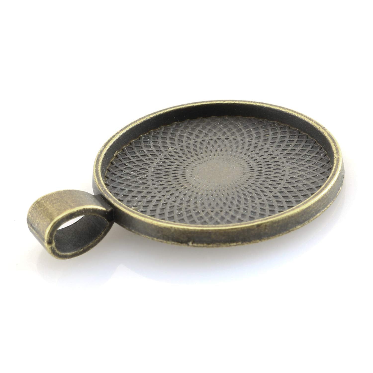 Lind Kitchen 25Pcs Round Bezel Pendant Trays Setting Cabochon Blank Base For Diy Crafting Photo Jewelry Findings Making Accessor
