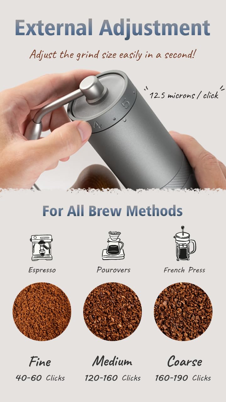 1Zpresso X-Ultra Manual Coffee Grinder-Midnight Black, Well-Built Sturdy Metal Body, Assembly Stainless Steel Burr, Numerical Ex