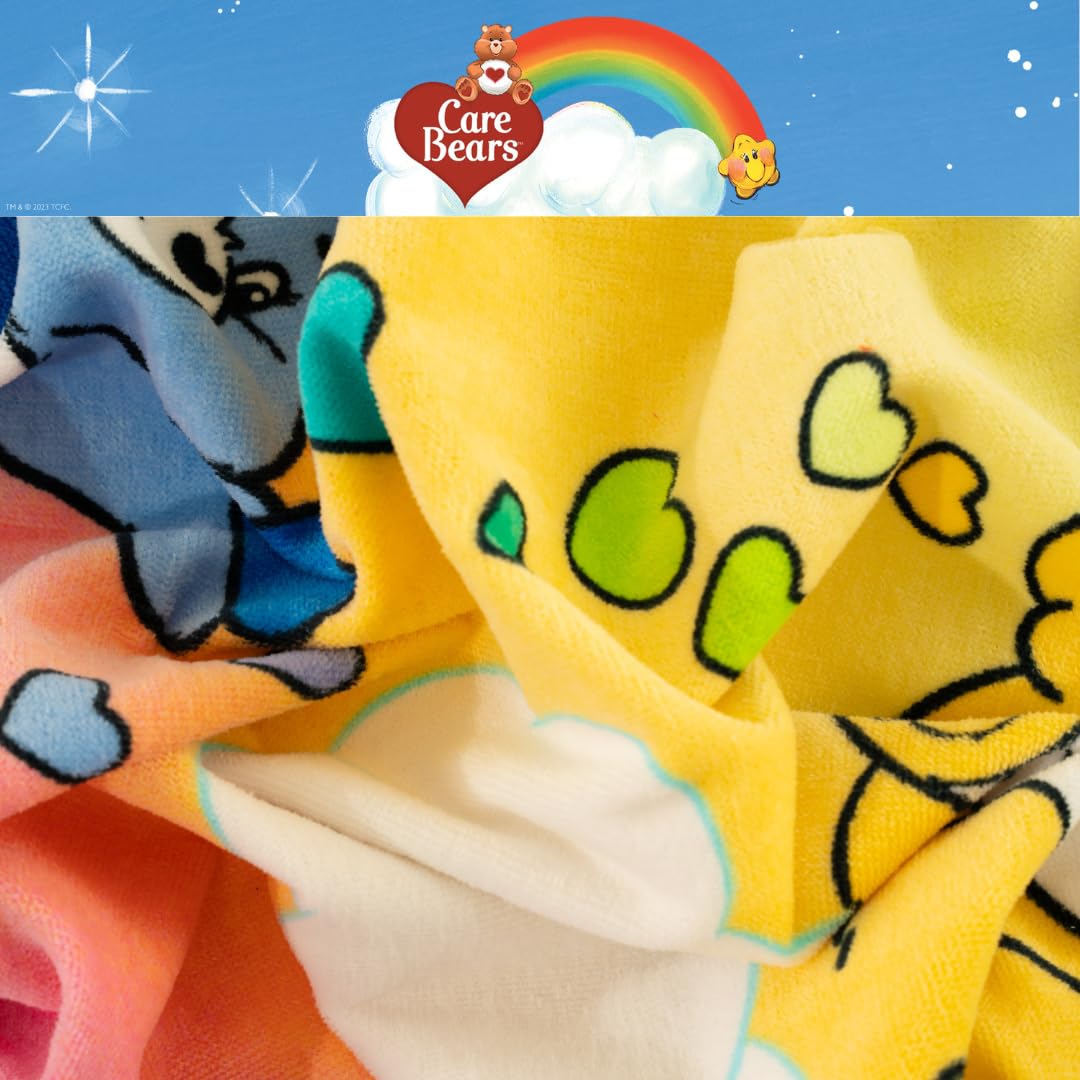 Franco Care Bears Rainbow Kids Super Soft Cotton Bath/Pool/Beach Towel, 58 In X 28 In, (Offical Licensed Product)