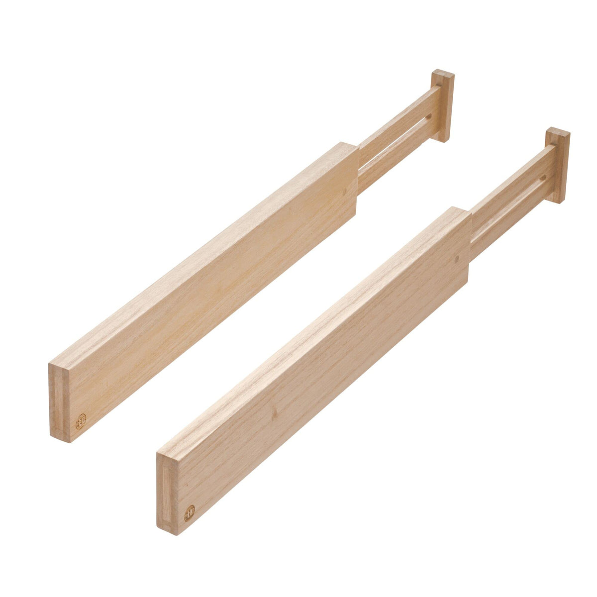 Idesign Renewable Paulownia Wood Collection Expandable Drawer Divider Inserts, 2.5'' X 17''-22'', Set Of 2, Natural