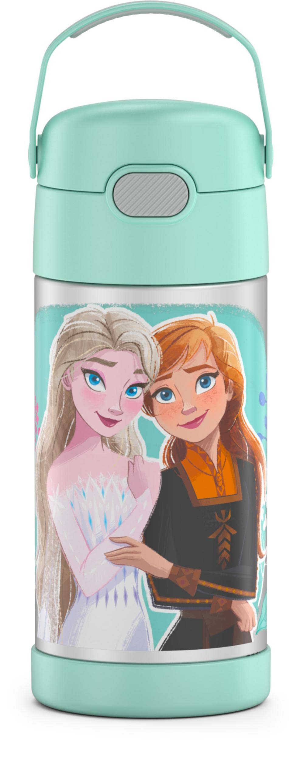 Thermos Funtainer Water Bottle With Straw - 12 Ounce, Frozen 2 - Kids Stainless Steel Vacuum Insulated Water Bottle With Lid