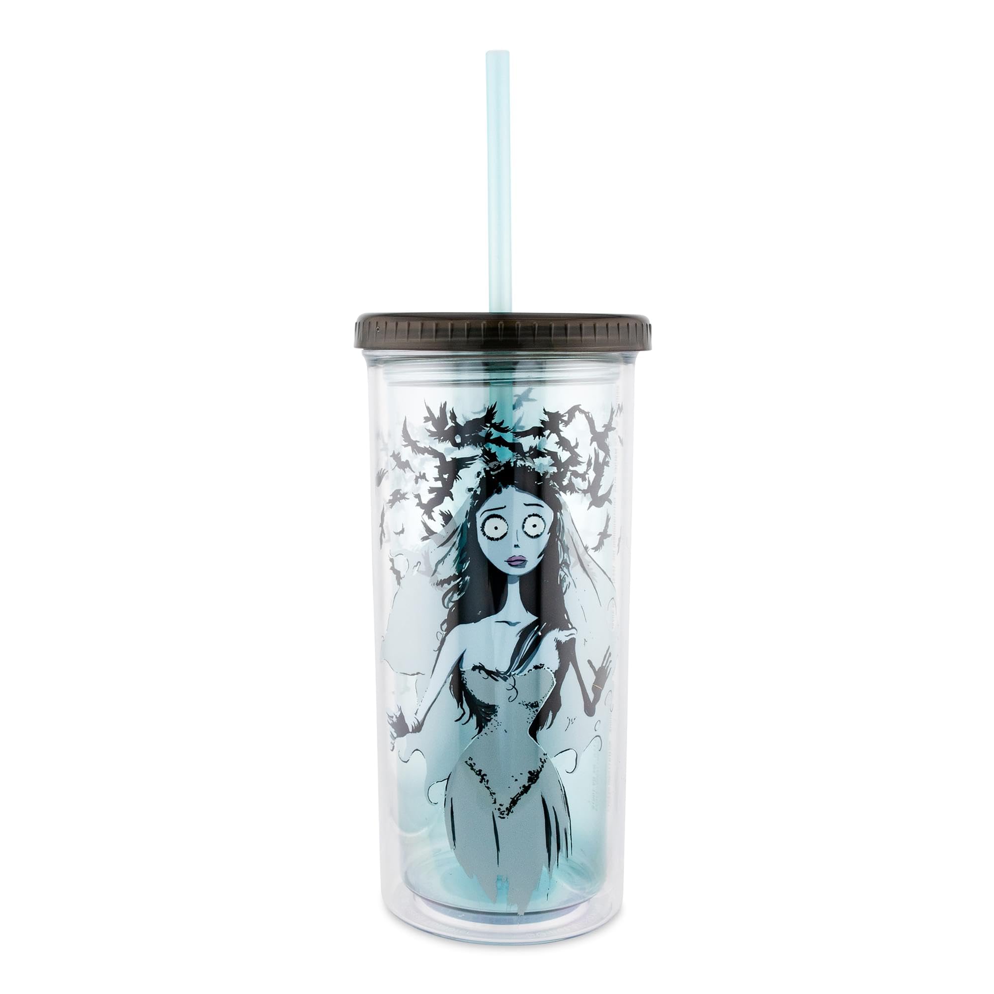Tim Burtons Corpse Bride Emily 20-Ounce Carnival Cup With Lid And Straw