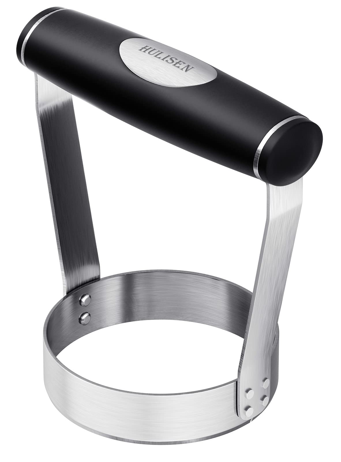 Hulisen Plain Edge Food Chopper, 3 Inch Manual Hand Chopper Dicer, Stainless Steel Round Handheld Food Cutter With Grip Handle,