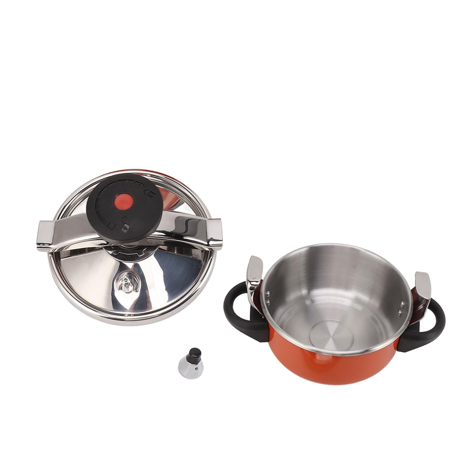 OEBUAFI 2L Stainless Steel Pressure Cooker, Mini High Pressure Cooker with Safety Valve and Limiting Device, for Gas Stoves Indu