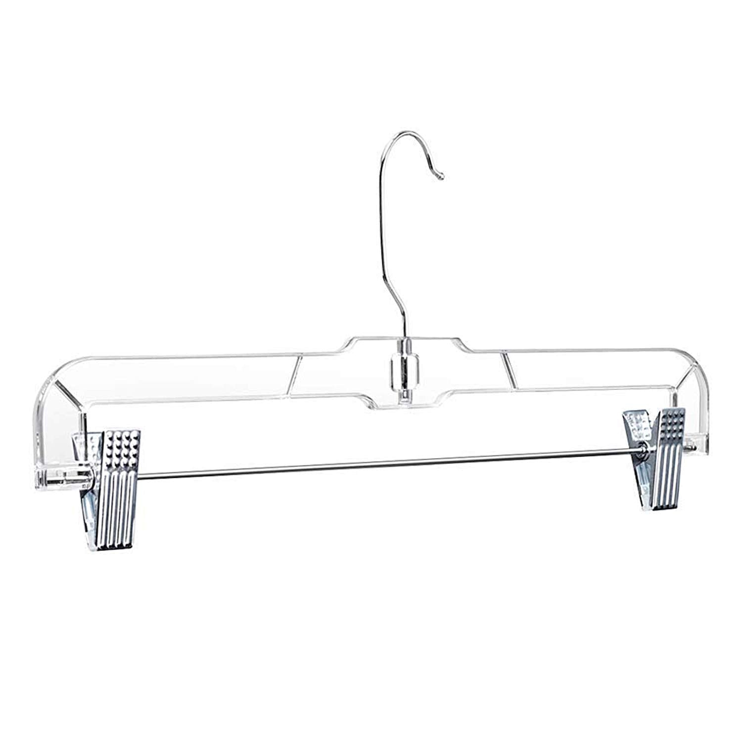 House Day 25 Pack 14 Inch Clear Plastic Skirt Hangers With Clips, Skirt Hangers, Clip Hangers For Pants,Trouser Bulk Plastic Pan
