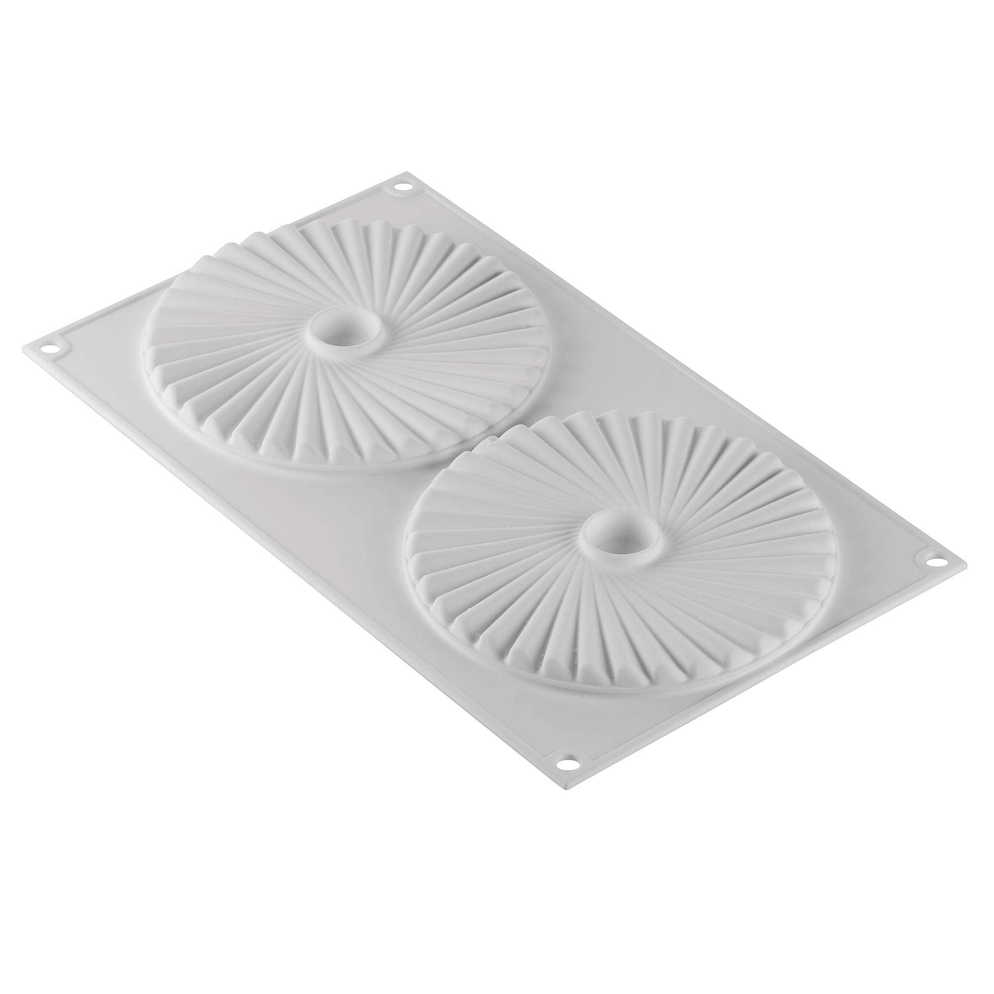 Silikomart Pliss 100 Silicone Mold with 2 Cavities, Each 5.51 Inch Diameter x 0.39 Inch High