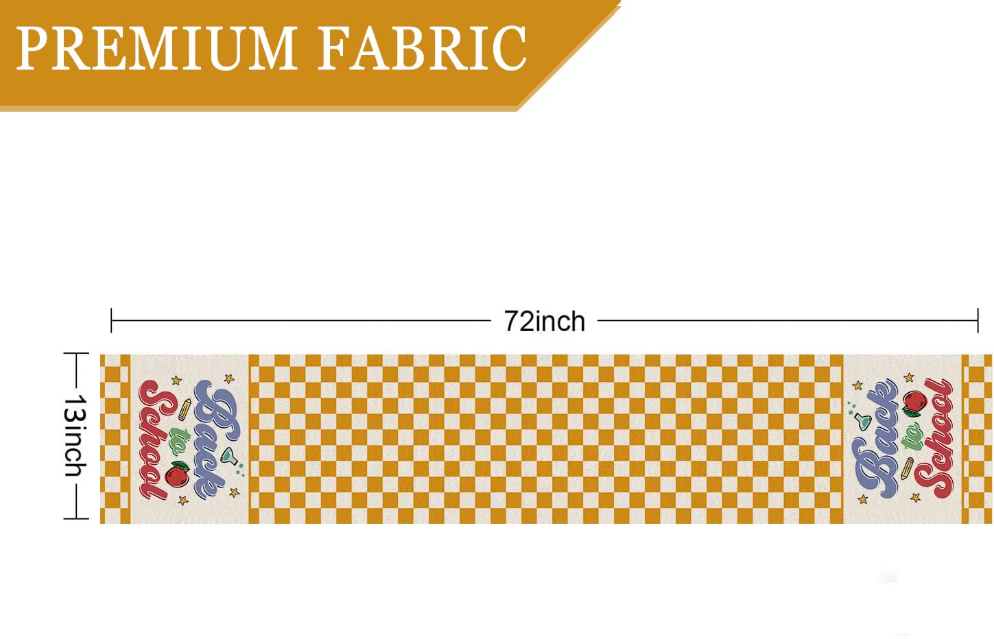 Back To School Table Runner Books Pencil Bufflo Plaid Table Runners Students First Day Of School Classroom Kitchen Dining Table