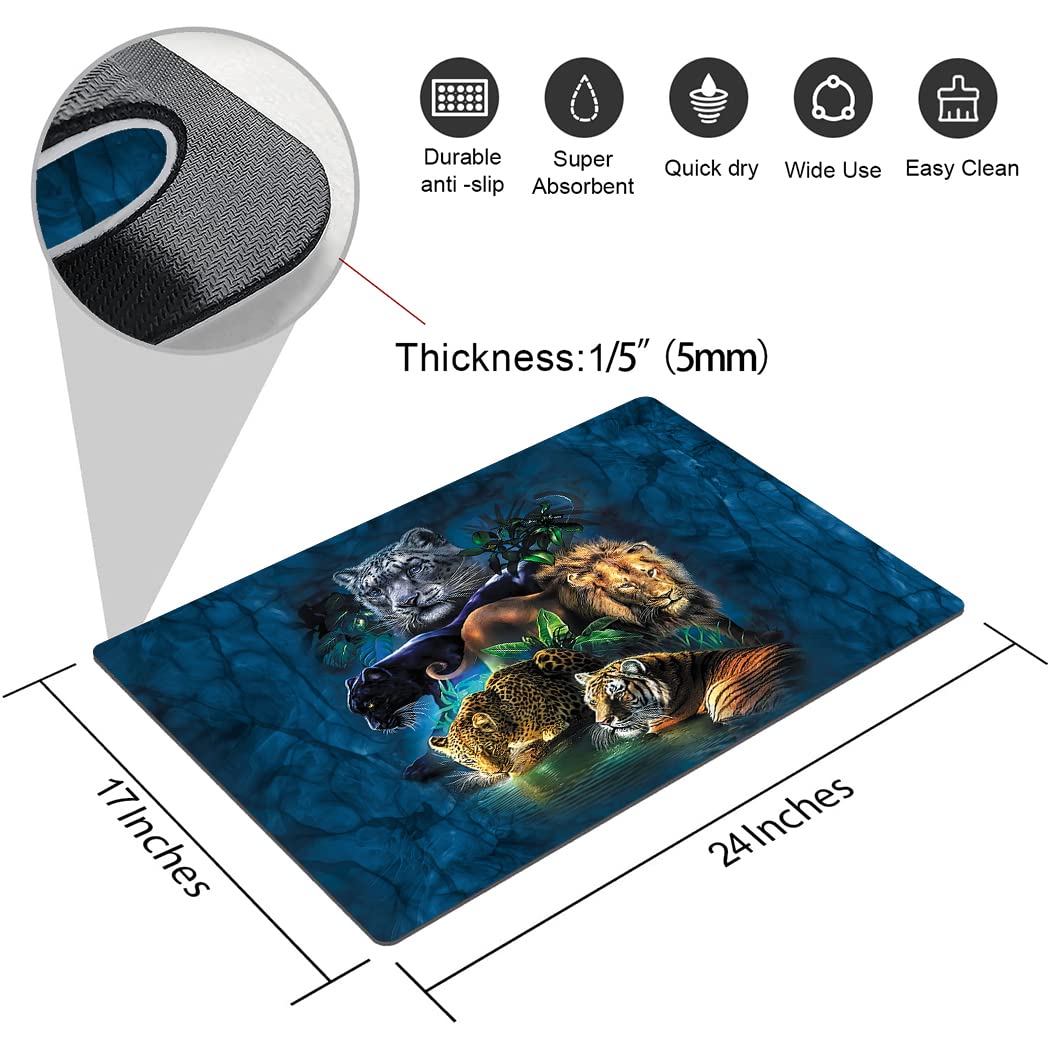 Ohtmtho 17''X24'' Bathroom Rugs Non Slip Washable Bath Mat Small Door Floor Mat Printed With Colorful Seaside Elephants