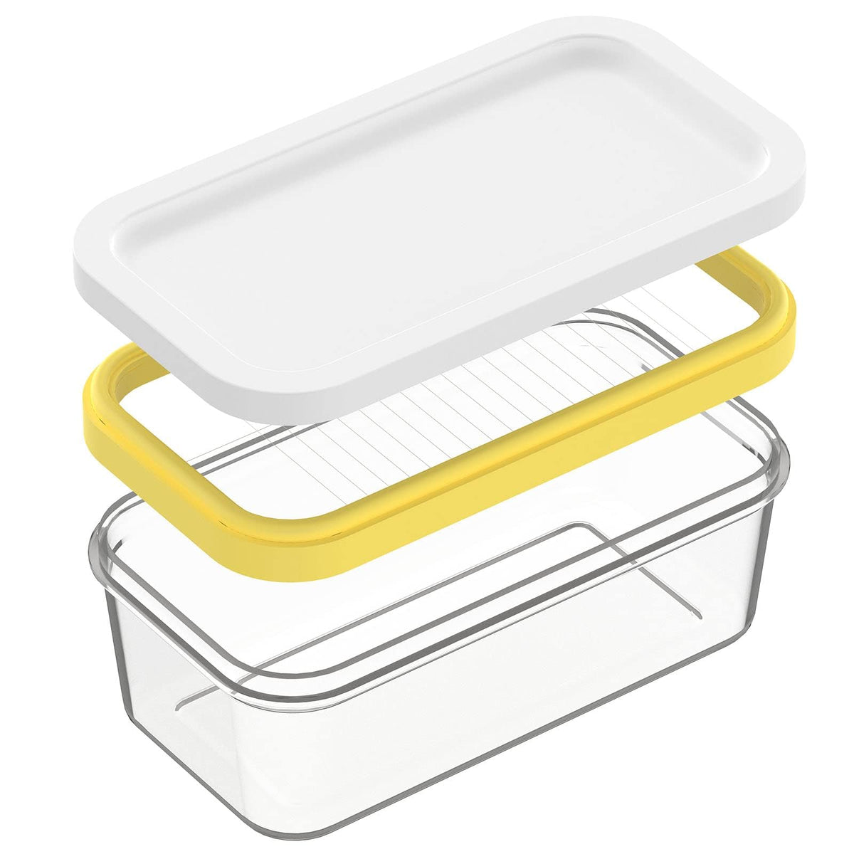 Univivo Butter Slicer Cutter, Stick Butter Container Dish With Lid For Fridge, Easy Cutting Two 4Oz Sticks Butter(Not Airght, Sm