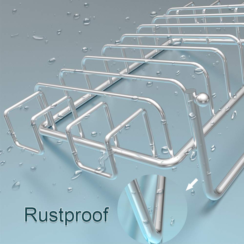 Nieifi Bar Soap Holder For Shower Wall With 4 Hooks, Stainless Steel Adhesive Soap Dish For Bathroom, Silver