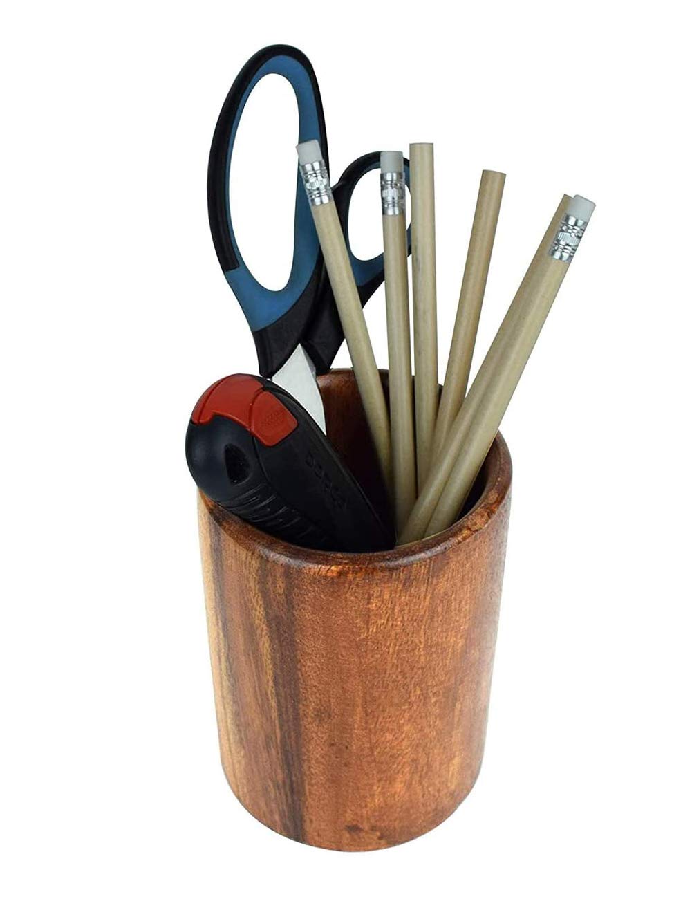Upit Wooden Kitchen Countertop Tool Utensil Holder Crock For Spoons Spatula Straw Cutlery Accessories Utinsels Storage, 4'' X 6'