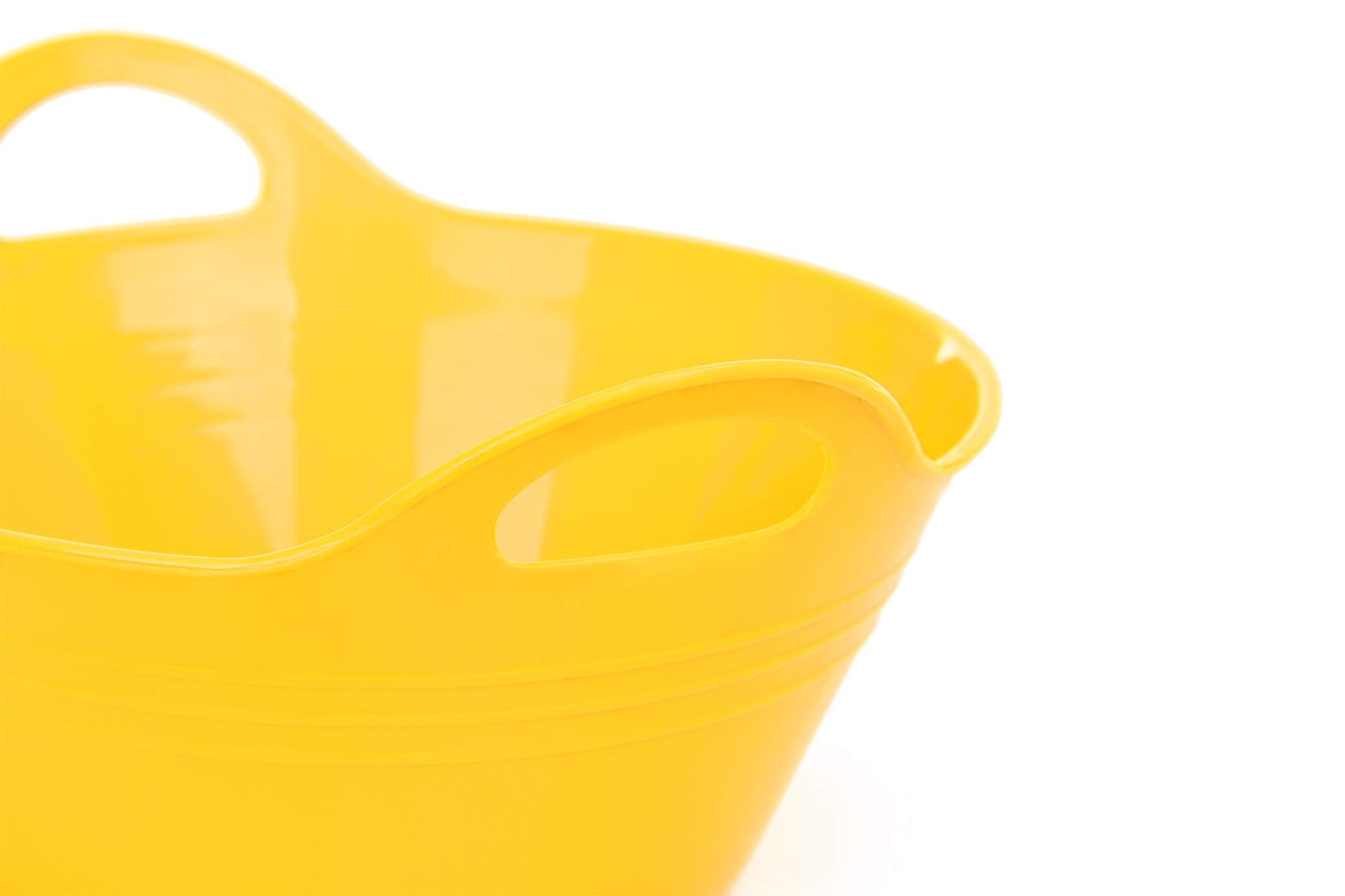 Mintra Home Plastic Bowls with Handles (1.8L Medium 2pk  Yellow)