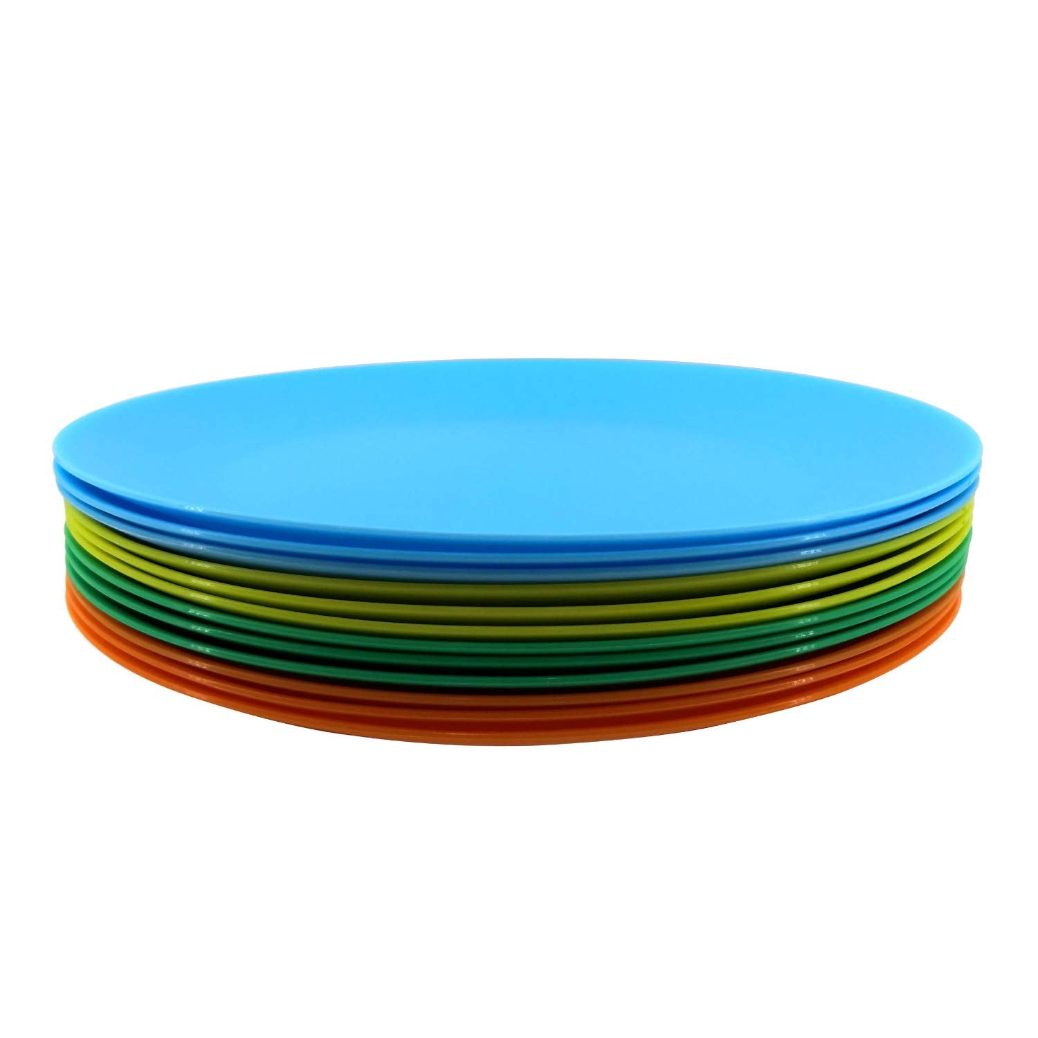 Aoyite Plastic Dinner Plates Reusable Bpa Free Dishwasher Safe Microwaveable For Any Occasion, Bbq, Travel, And Events (Multicol