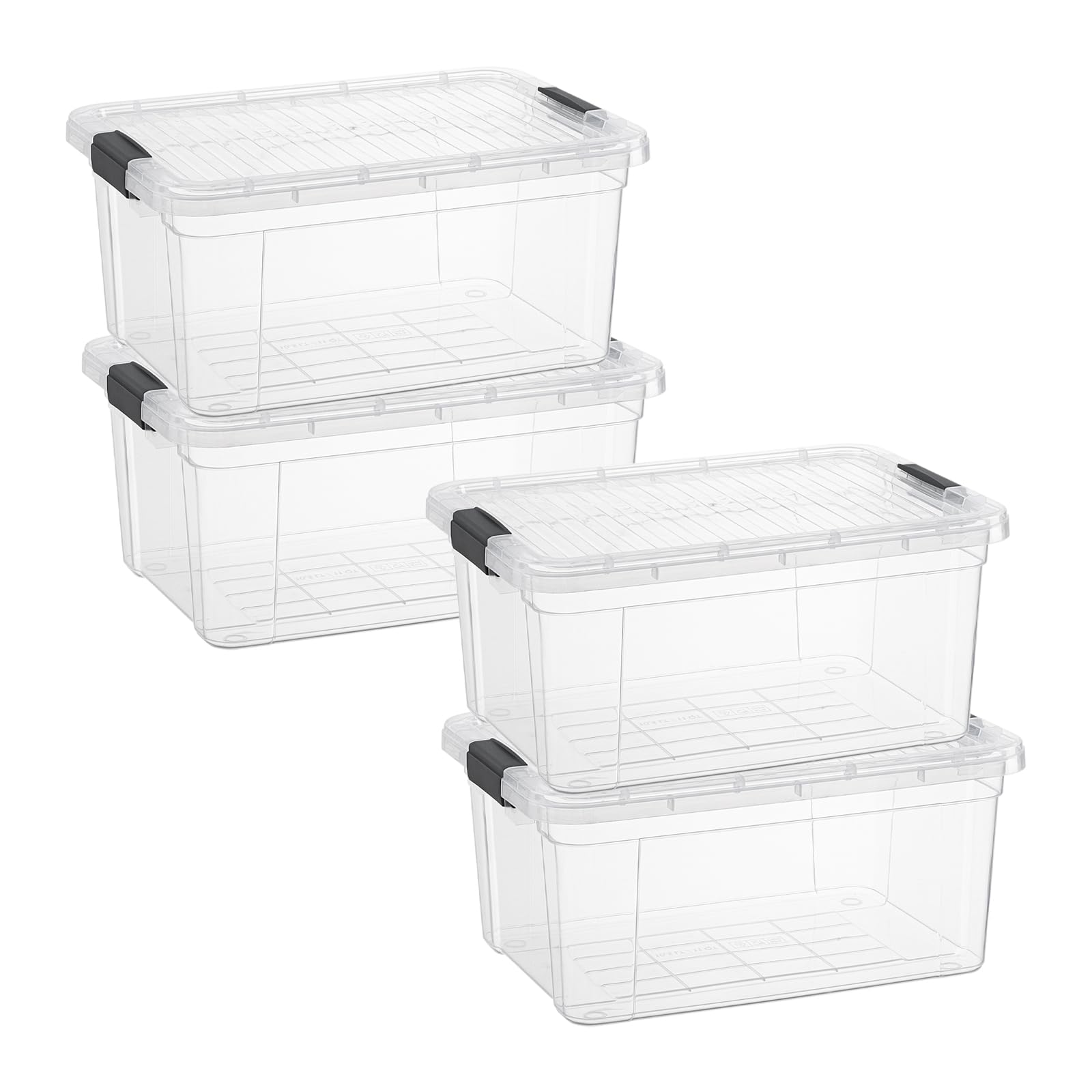Superio Clear Storage Boxes With Lids, 3.5 Quart Plastic Container Bins For Organizing, Stackable Crates, Bpa Free, Non Toxic, O