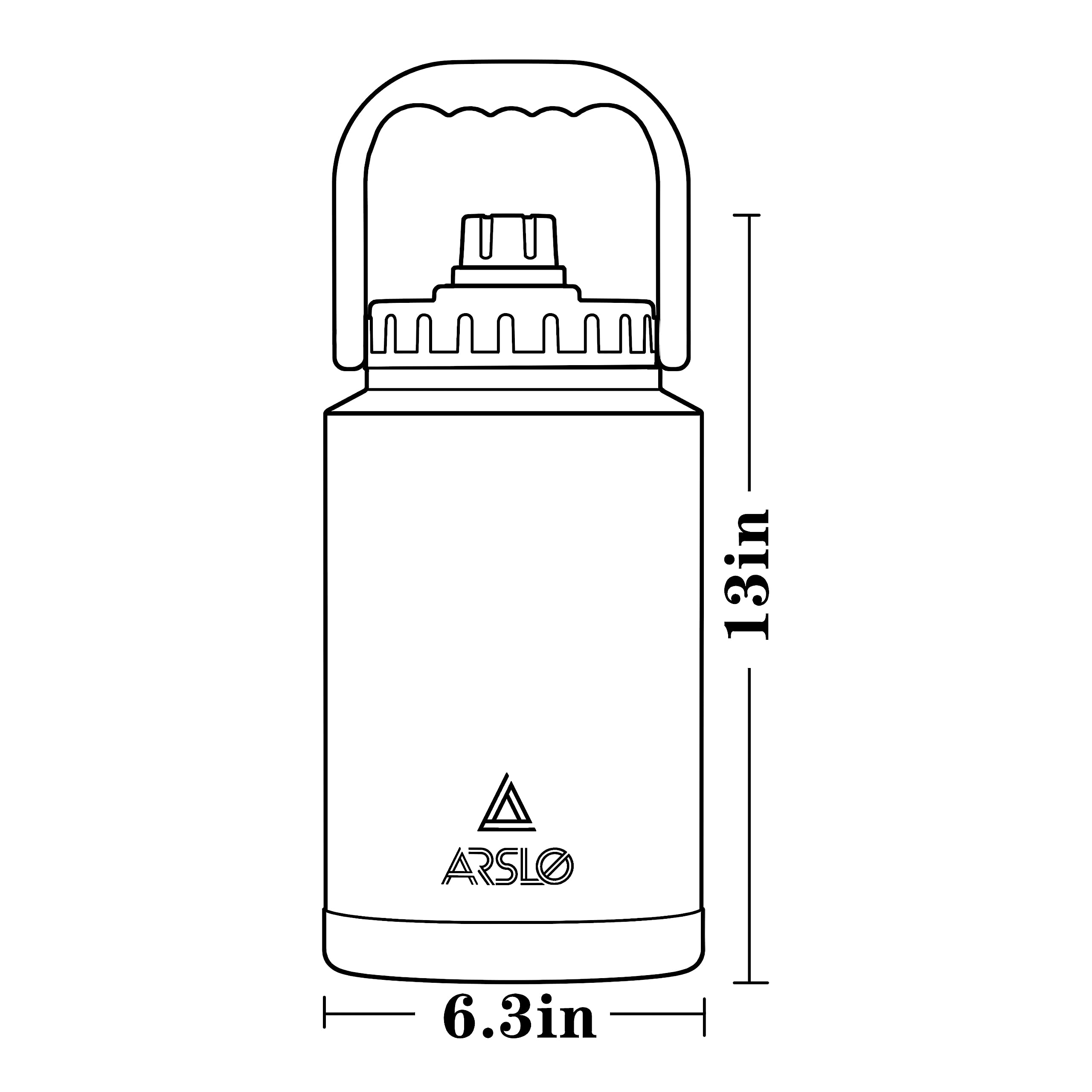 Arslo One Gallon Water Bottle, Large Insulated Water Jug With Handle, One Gallon Stainless Steel Water Bottle,Black, 128 Ounce