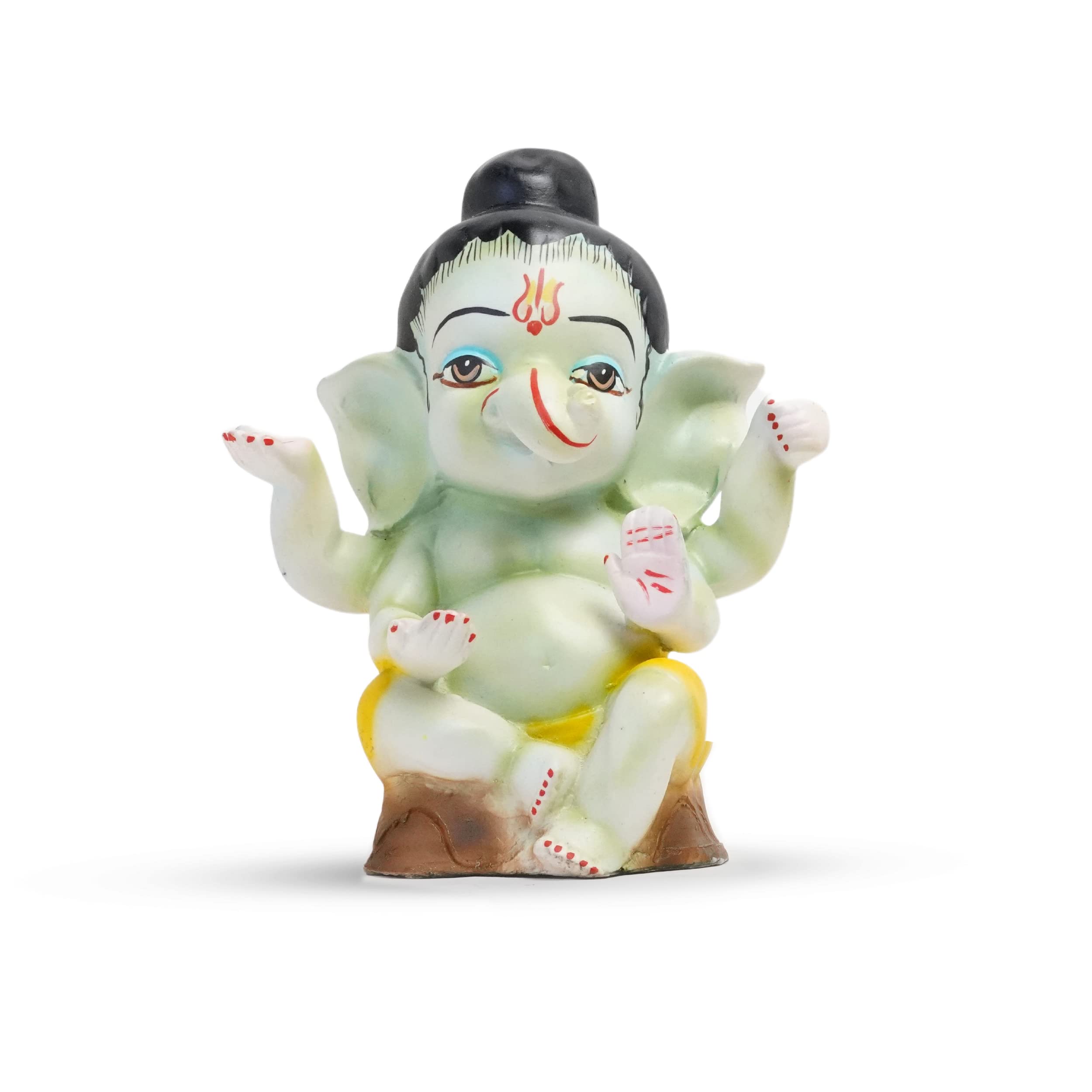 Lupaava Lord Ganesha Idol | Ganesh Ganpati Bappa Idol For Car Dashboard | Living Room | Drawing Room (9 X 9 X 15.8 Cm, Polyresin