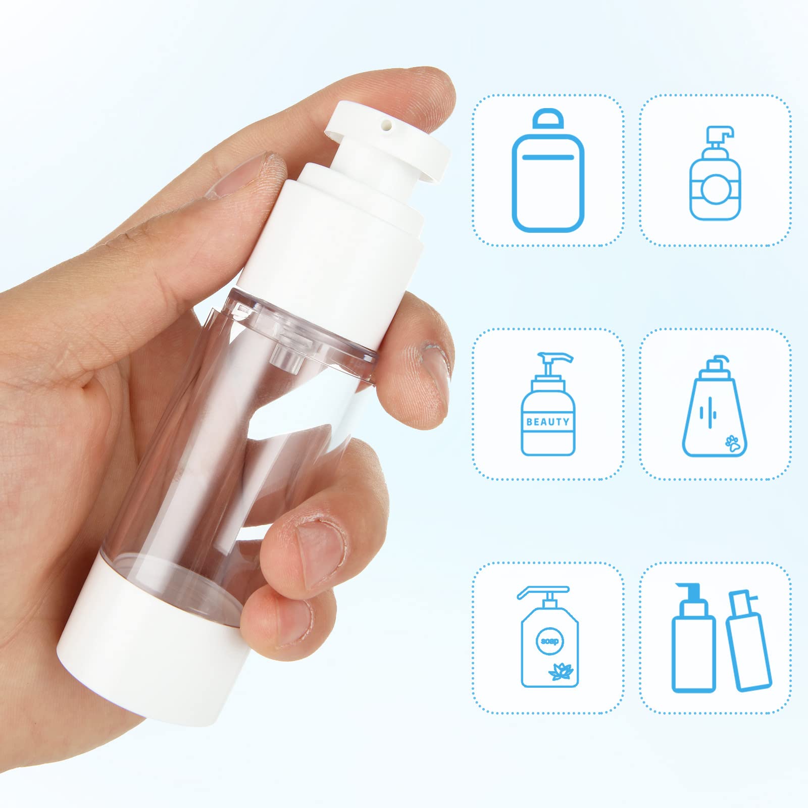 SENENQU 24 PCS 1 Oz 30ml Airless Pump Bottles Travel Size Empty Pump Bottle Lotion Container Refillable Cosmetic Pump Dispensers