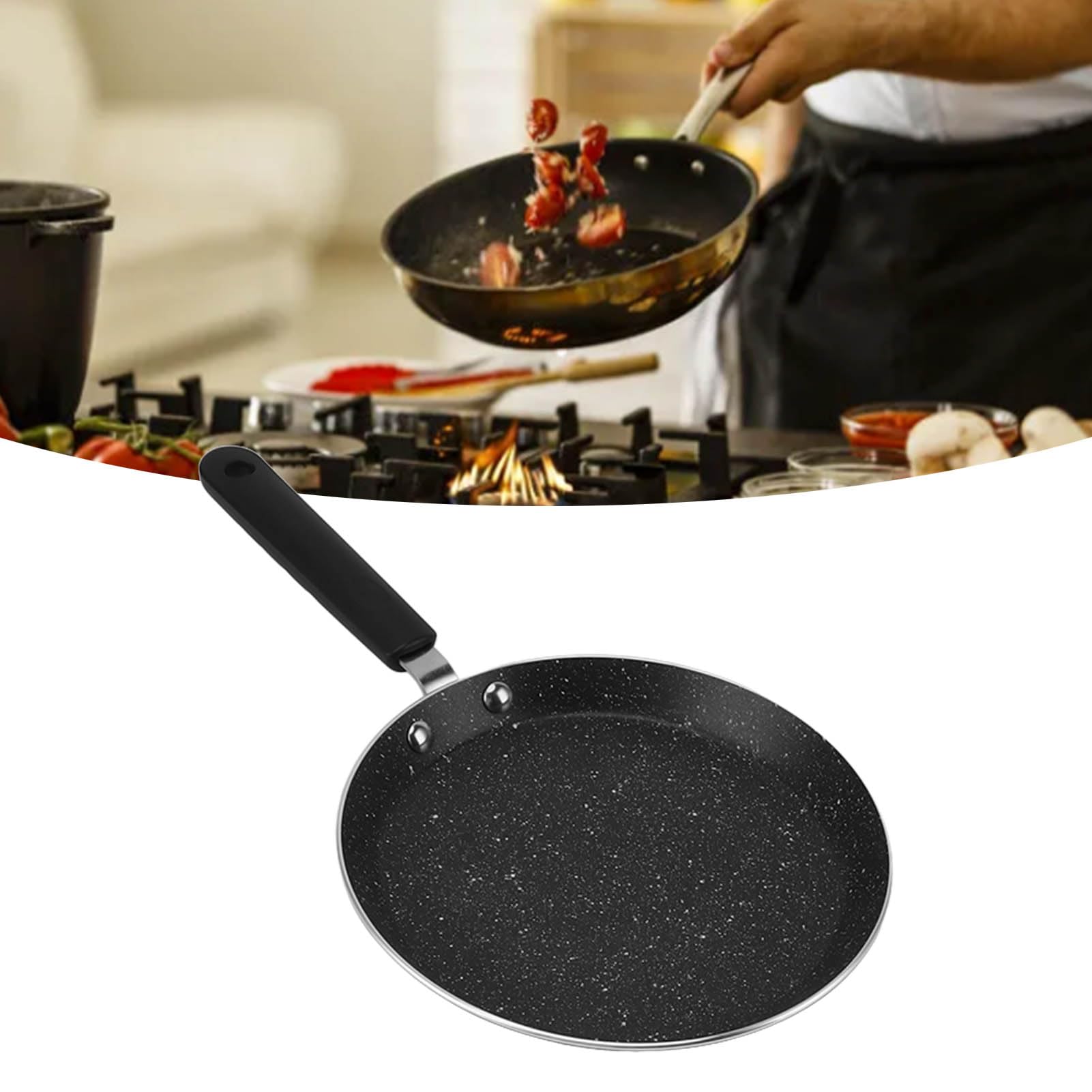 Luqeeg Nonstick Crepe Pan, 6 Inch Aluminum Skillet for All Stovetops, Model Luqeegg2vn6yzw03-11