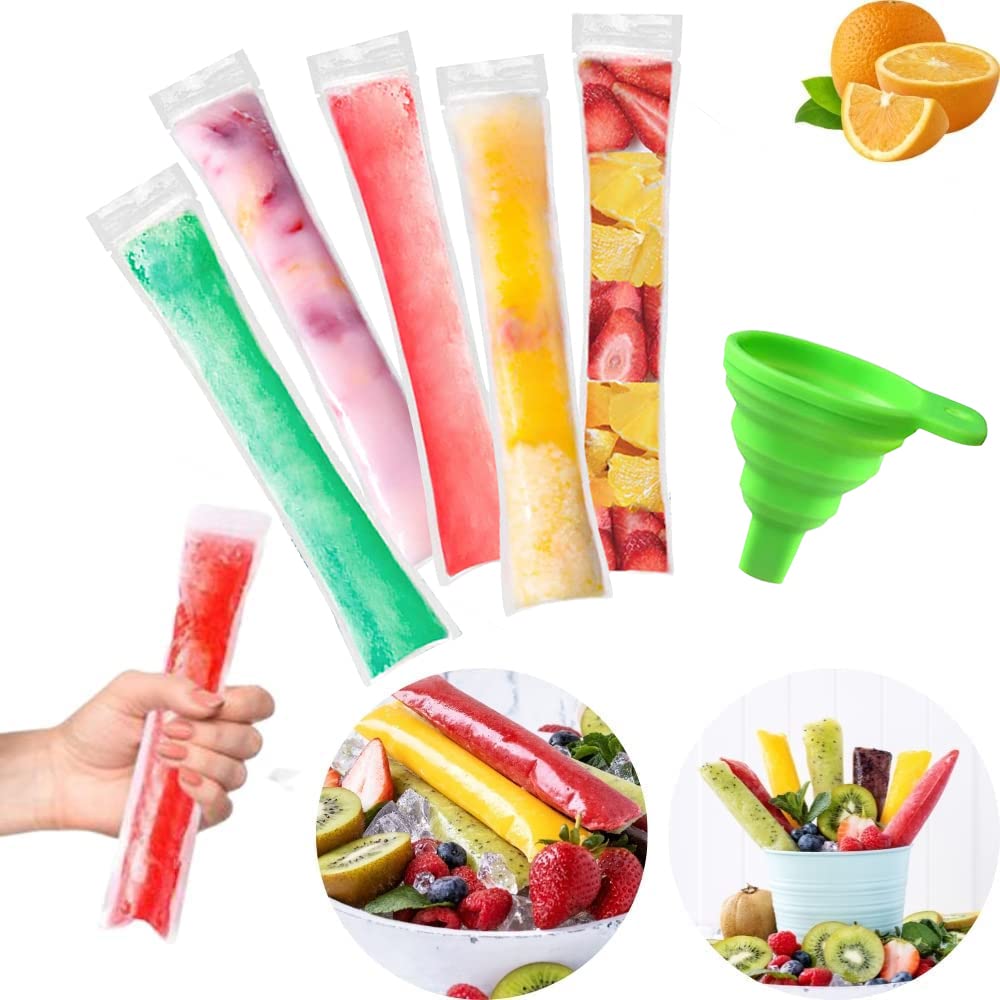 200 Pack Popsicle Bags, Ice Pop Bags For Disposable Freeze Pops Bags Diy Popsicle Pouches Yogurt Tubes, Healthy Snacks Fruit Smo