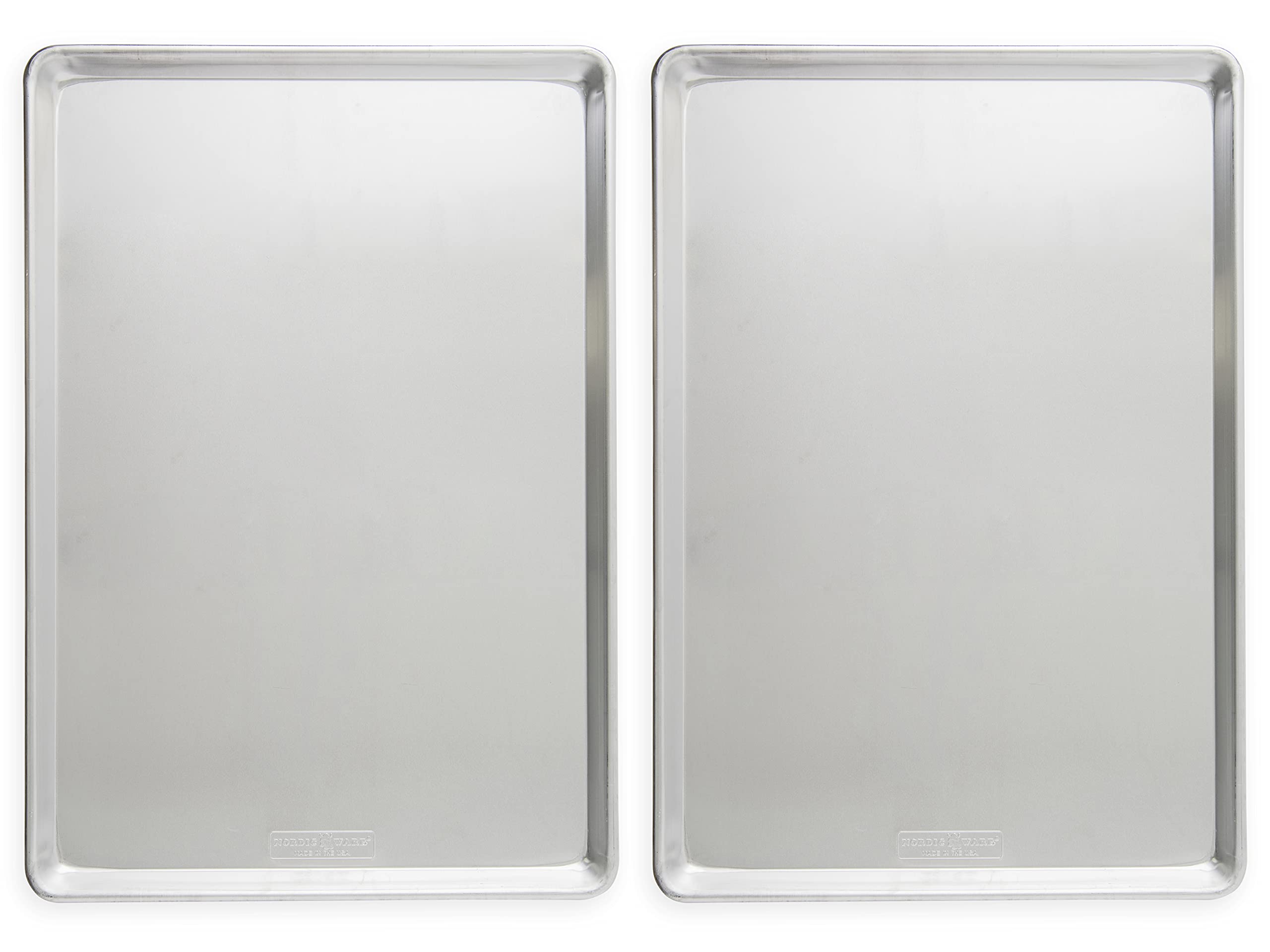 Nordic Ware Aluminum Full Size Sheet Pan 26 X 18 Inches For Commercial Oven Use, Full Sheet, 2-Pack (For Commercial Oven Use., N