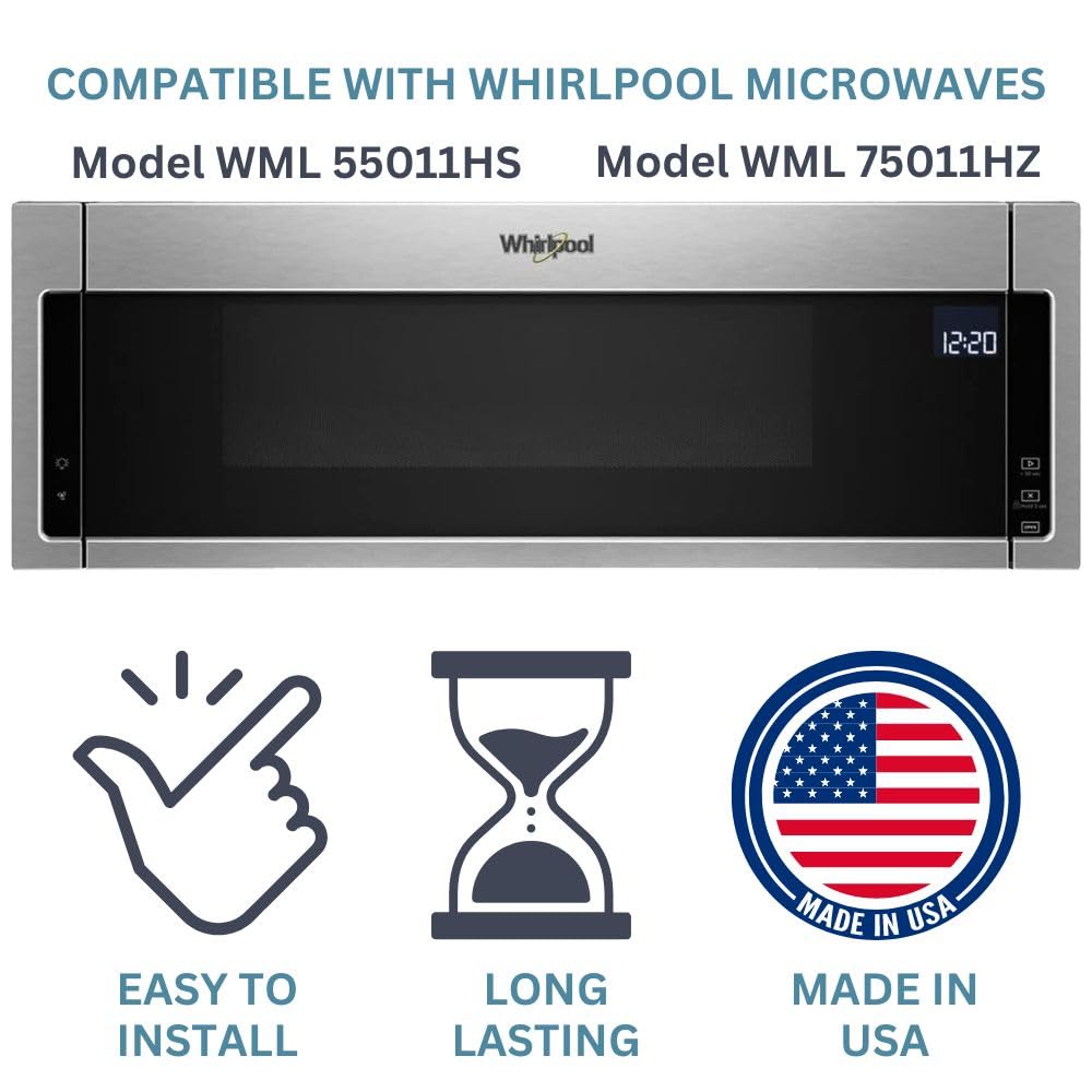 2 Pack Replacement Air Filters For Whirlpool Low Profile Microwave Oven - Activated Charcoal Filters For Over The Range Microwav