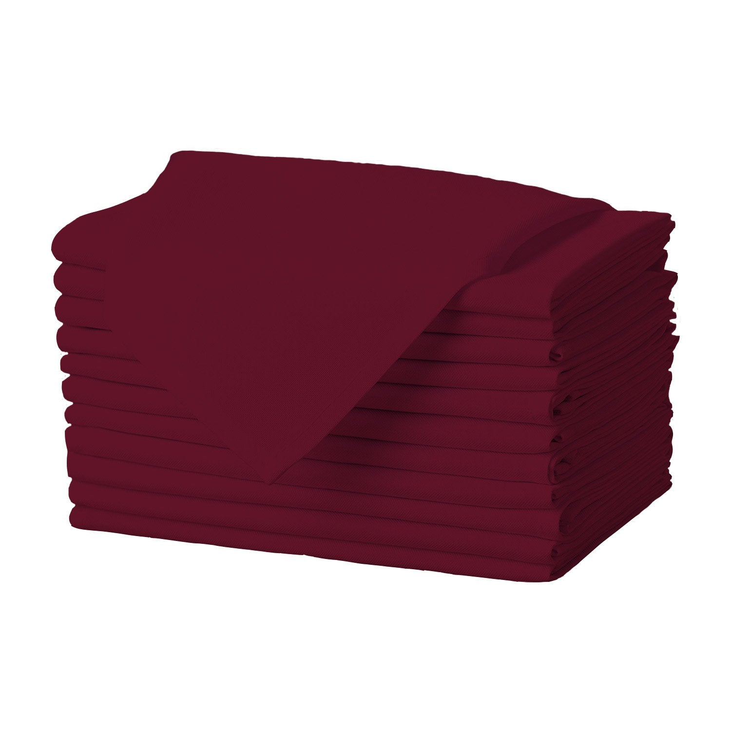 Gee Di Moda Cloth Napkins - 17 X 17 Inch Burgundy Dinner Napkins - Set Of 12 Soft & Absorbent Washable Fabric Cloth Table Napkin