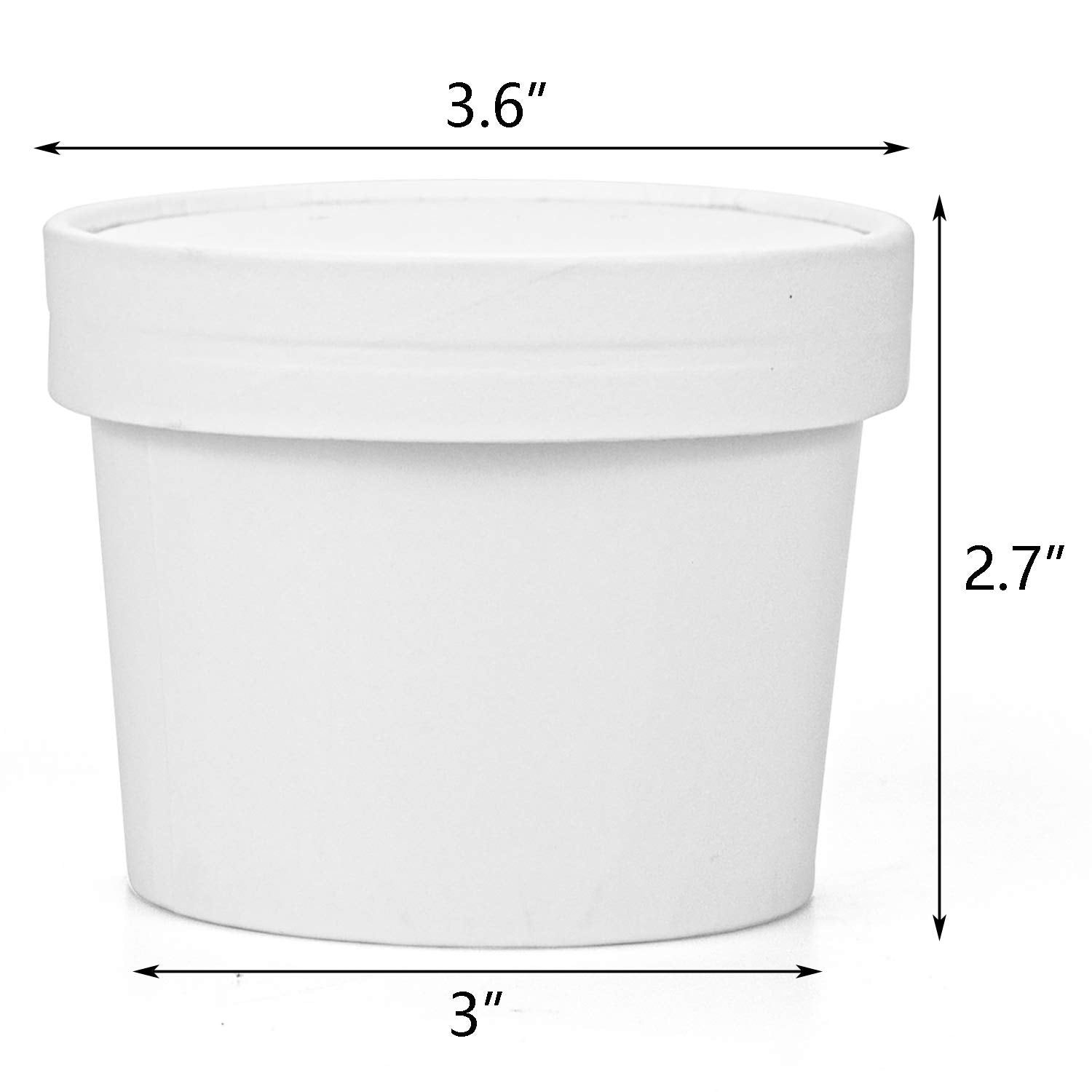 Hedume 75 Pack Ice Cream Cups With 75 Pack Lids, 8 Oz Disposable Paper Dessert Bowls For Hot And Cold Food, Soup, Sundae, Frozen