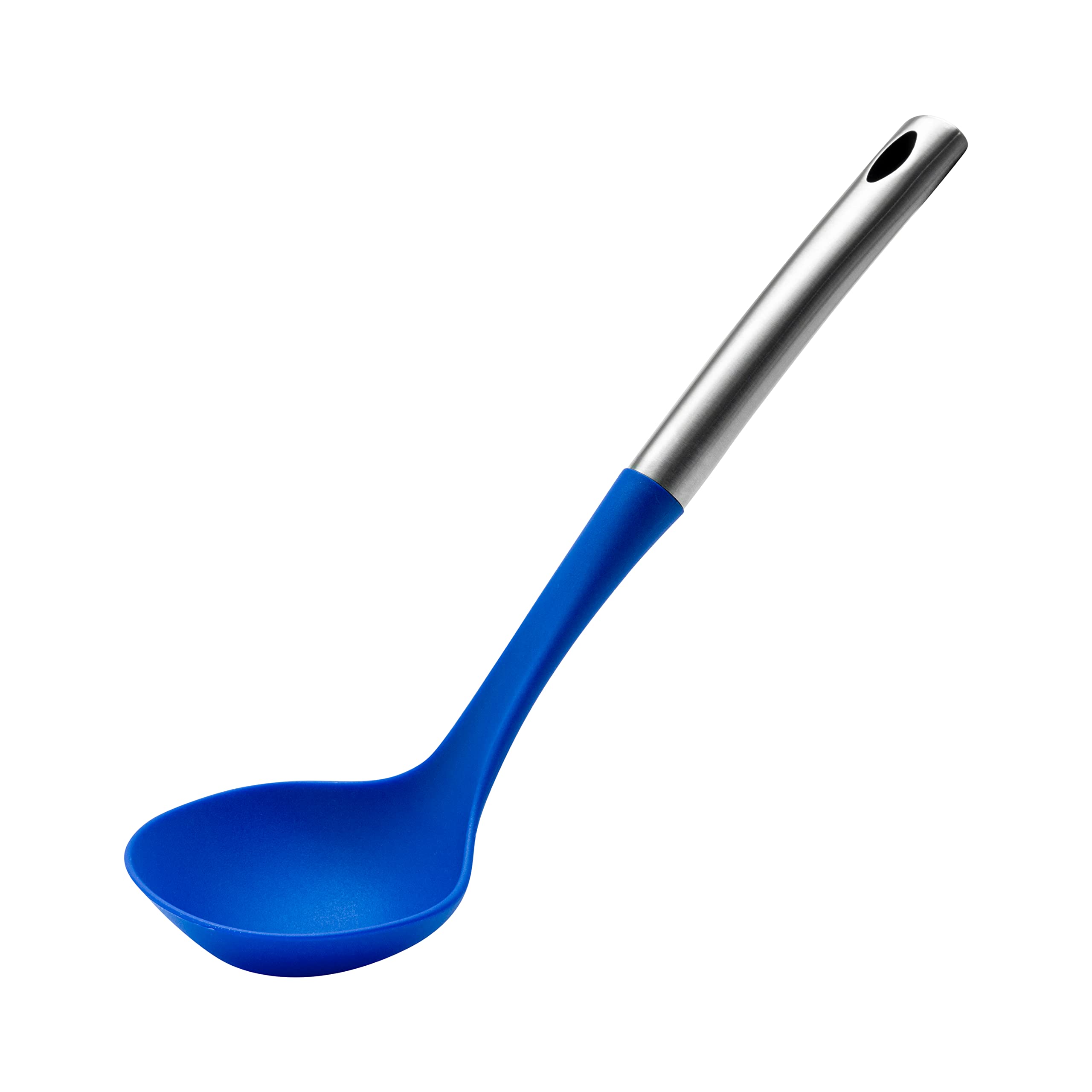 Millvado Soup Ladle, Nylon Blue Ladle With Stainless Steel Handle, Long 13 Inch Soup Ladles For Portioning And Stirring