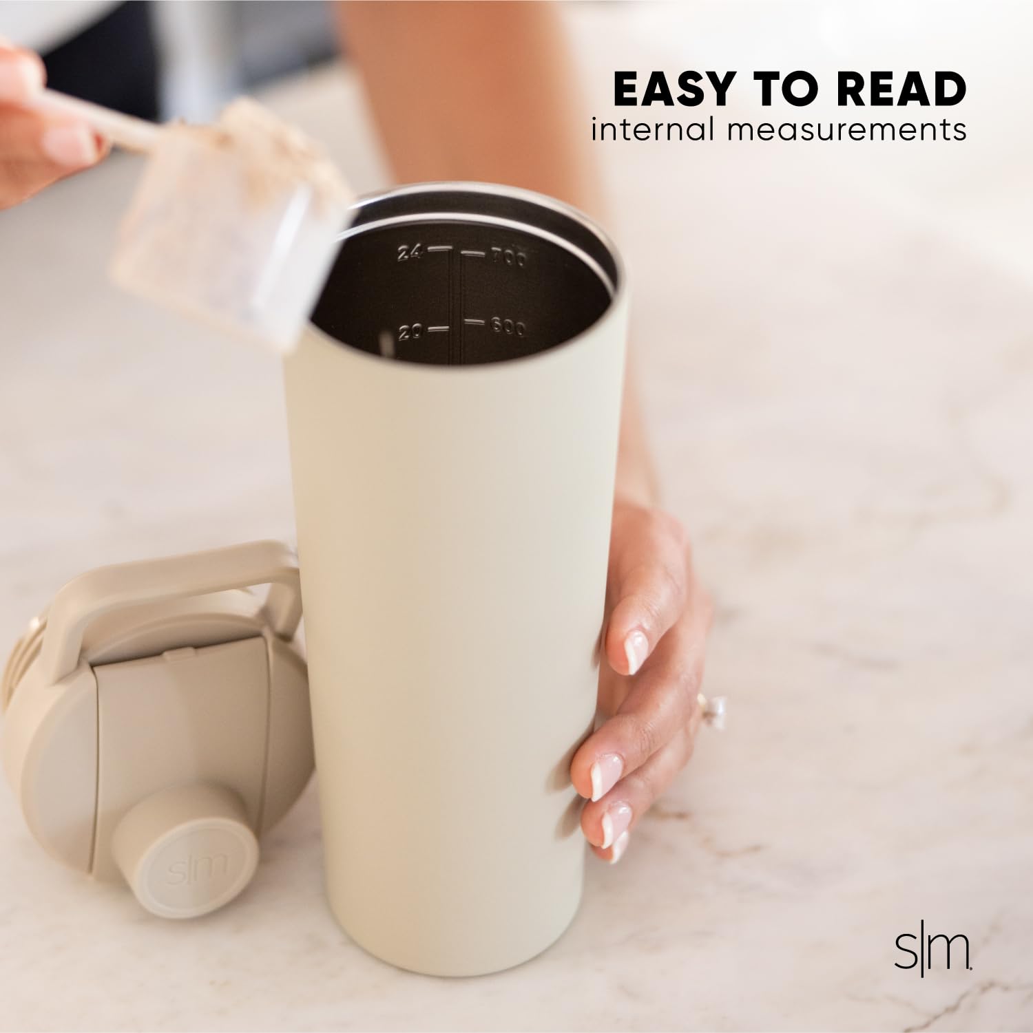 Simple Modern Stainless Steel Shaker Bottle With Ball 24Oz | Metal Insulated Cup For Protein Mixes, Shakes And Pre Workout | Ral