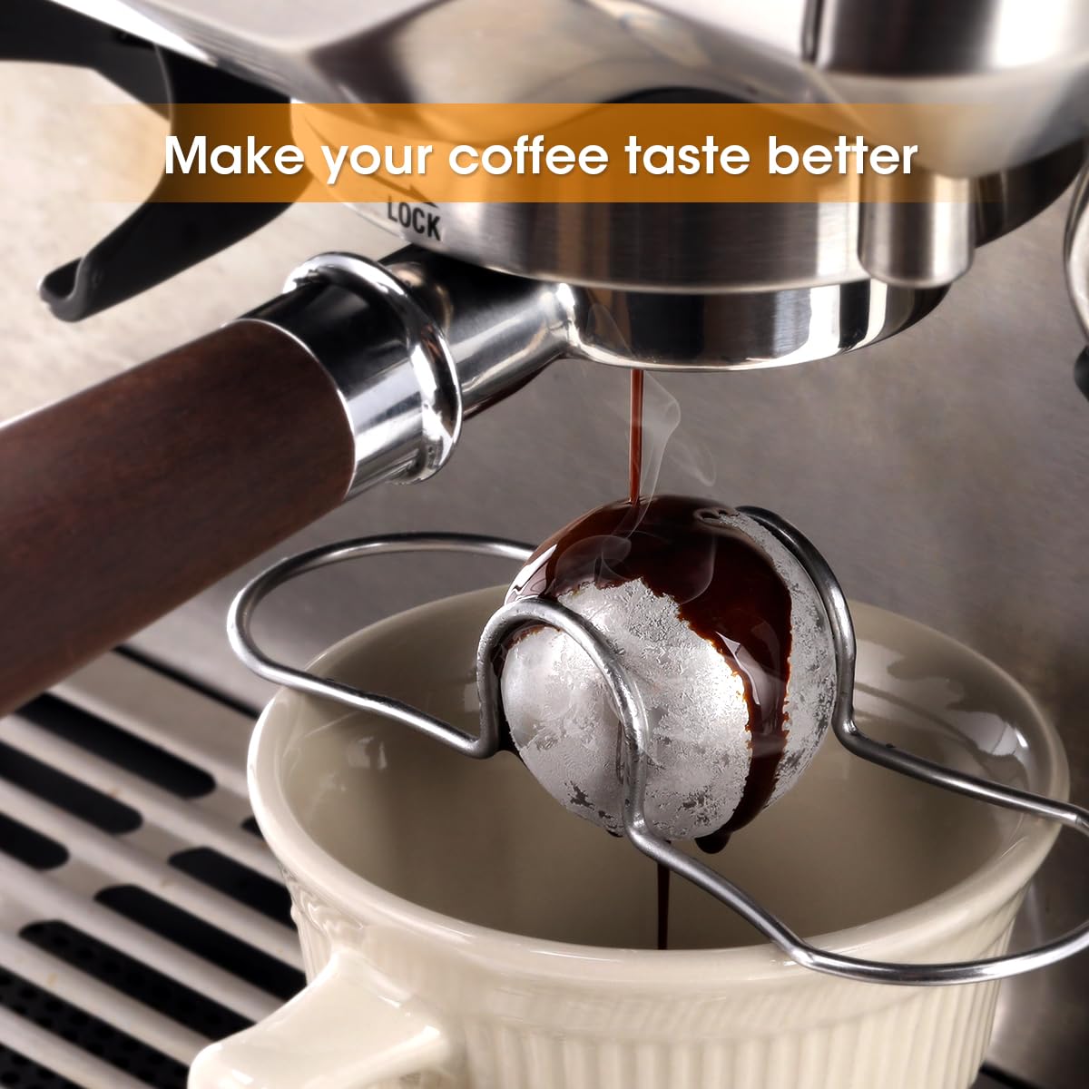 Aieve Espresso Frozen Ball For Espresso Coffee, Stainless Steel Espresso Chilling Ball (2 Set)