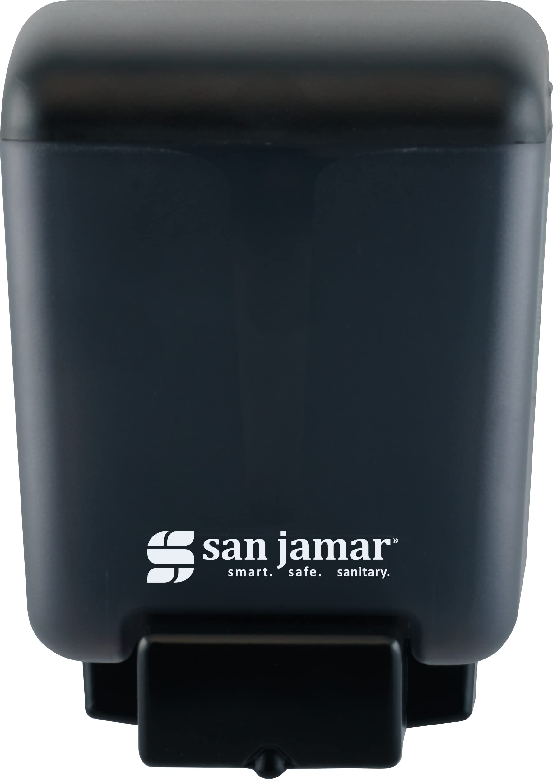 San Jamar Classic Soap Dispenser for Public Restrooms, Manual, Wall Mounted, Refillable, Plastic, 30 Ounce Capacity, Black Pearl