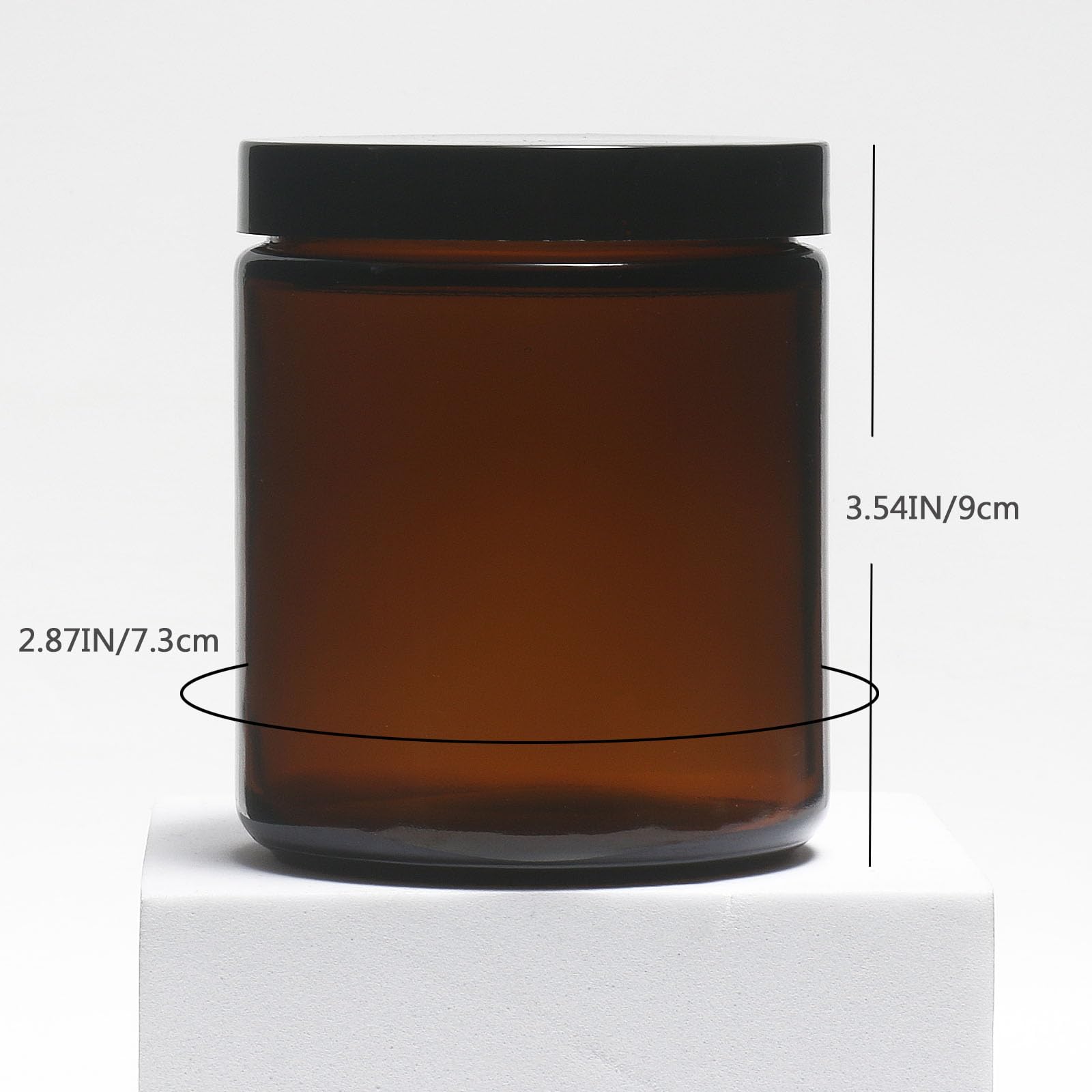 Hormerry 8Oz Glass Jars With Lids, 2 Pack Jars Amber 250G Empty Round Cosmetic Containers For Sample, Powder,Body Butter,Cream,
