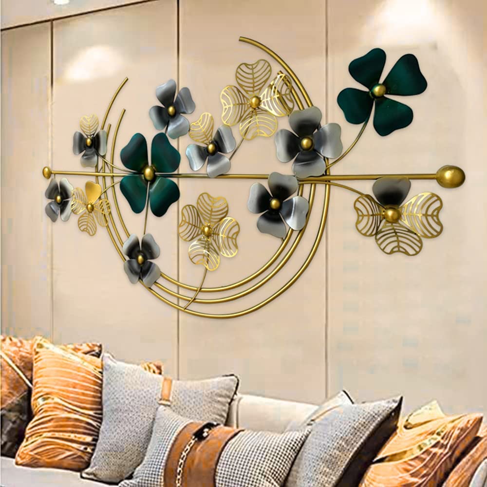 Zove Metal Flower Wall Art Iron Wall Hanging Home Decoration Perfect For Living Room/Hotel/Restaurant/Bedroom/Drawing Room (Colo