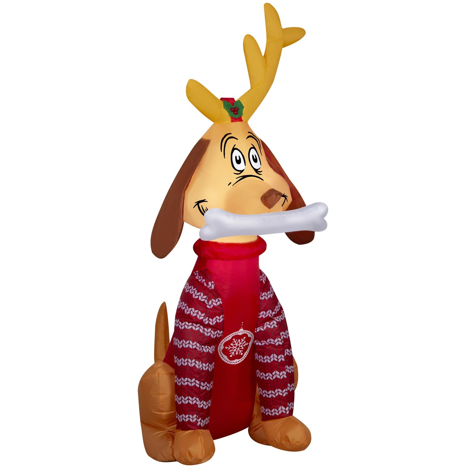 Gemmy Christmas Inflatable Max in Sweater, 4 ft Tall, Multi