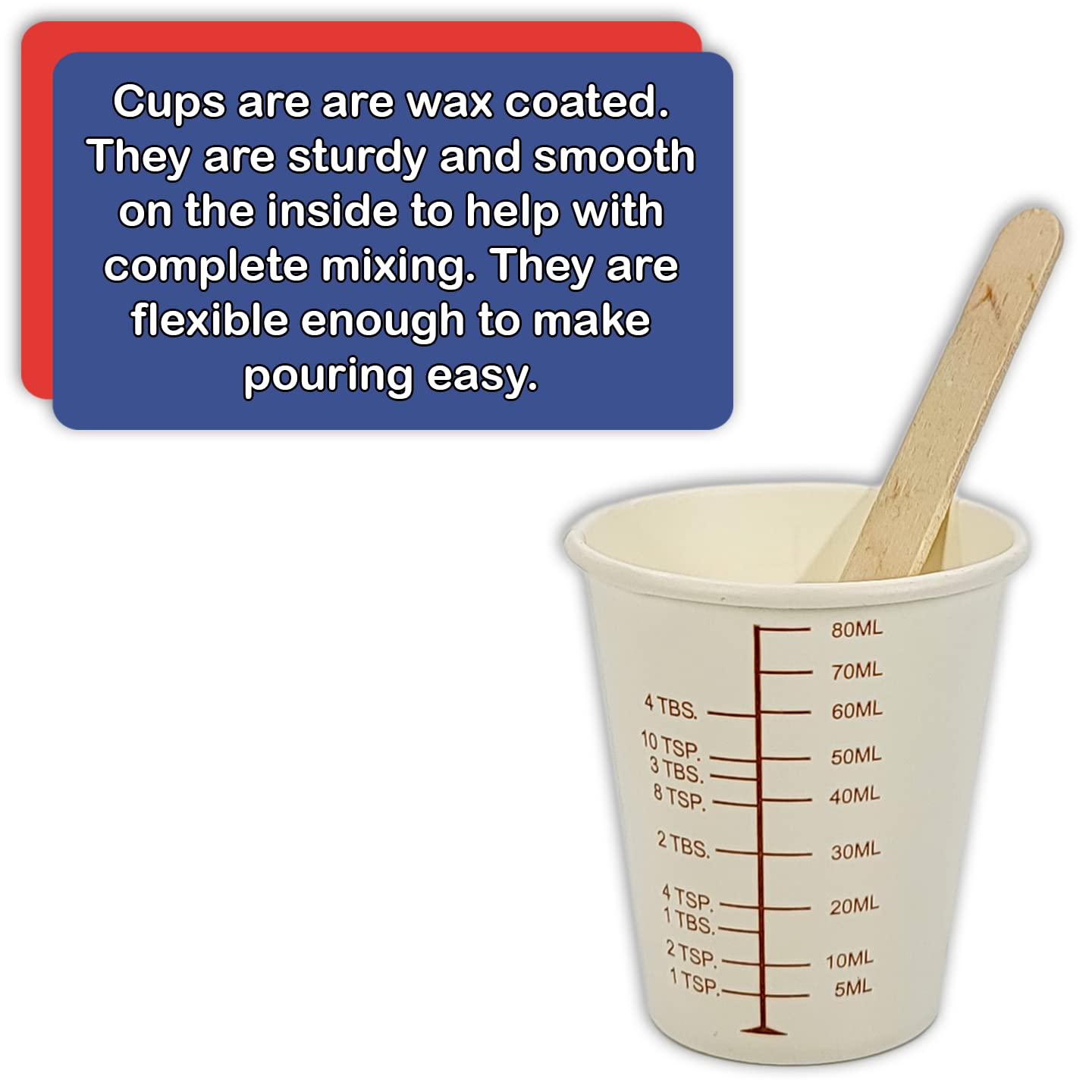 50 3Oz Coated Paper Graduated Cups For Mixing Paint, Stain, Epoxy, Resin By Netsellsit; Disposable, Recyleable, From Renewable R