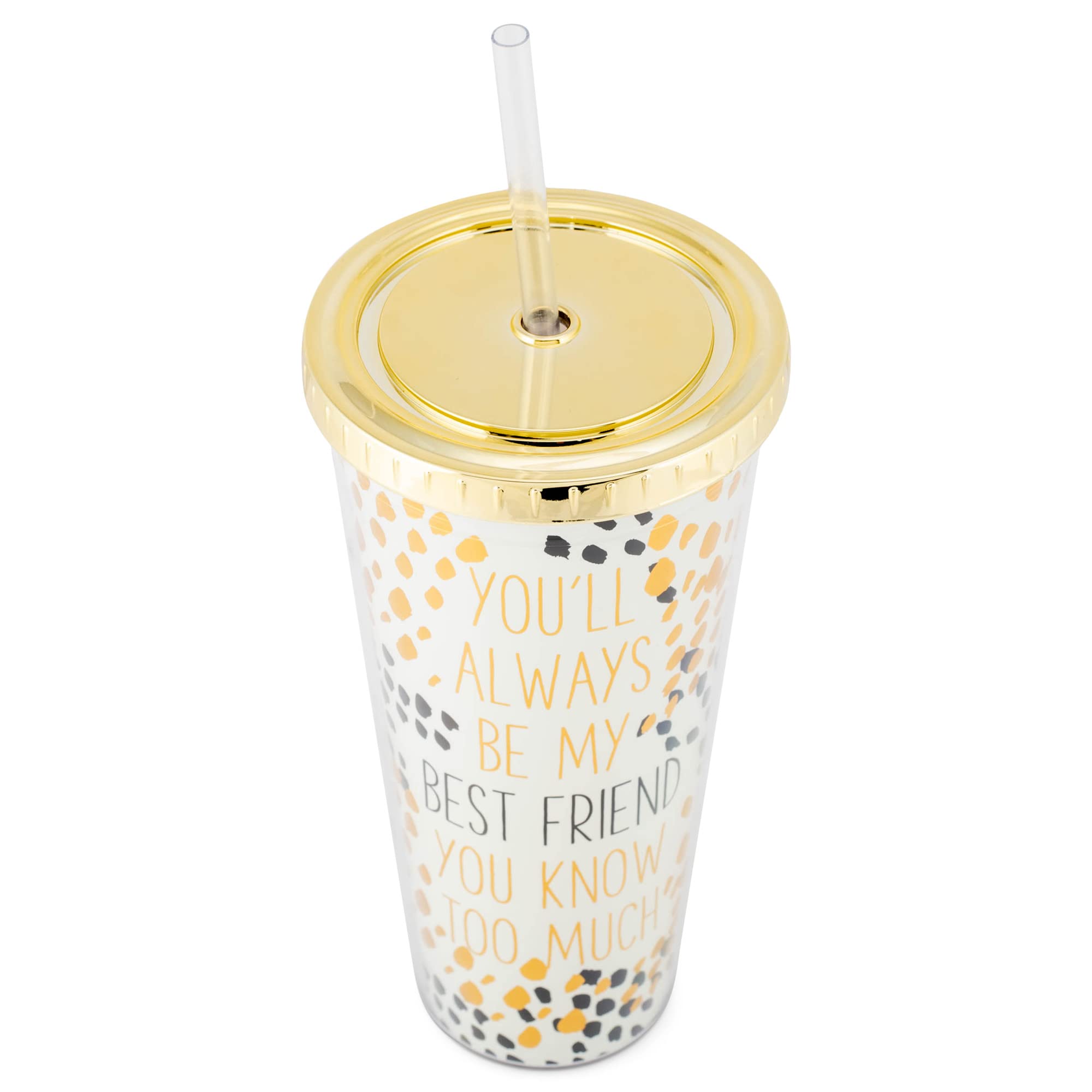 Mary Square Always Be My Best Friend Know Too Much 24 Ounce Acrylic Travel Tumbler With Straw