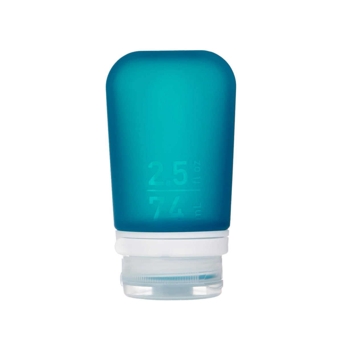 Humangear Gotoob+ (Medium) | Refillable Silicone Travel Bottle | Locking Lid | Food-Safe Material | Teal, Medium (2.5 Fl.Oz.; 74