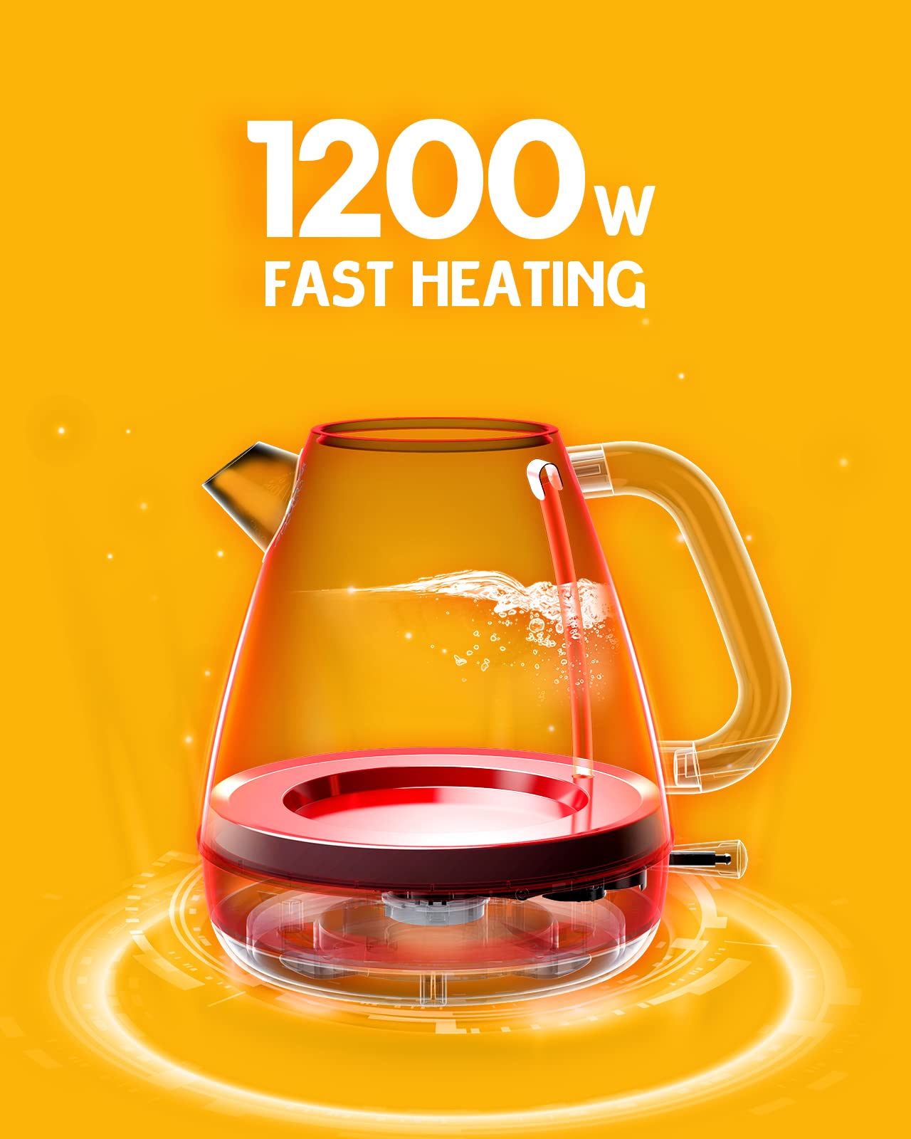 Hazel Quinn Retro Electric Kettle - 1.7 Liters / 57.5 Ounces Tea Kettle With Thermometer, All Stainless Steel, 1200 Watts Fast B