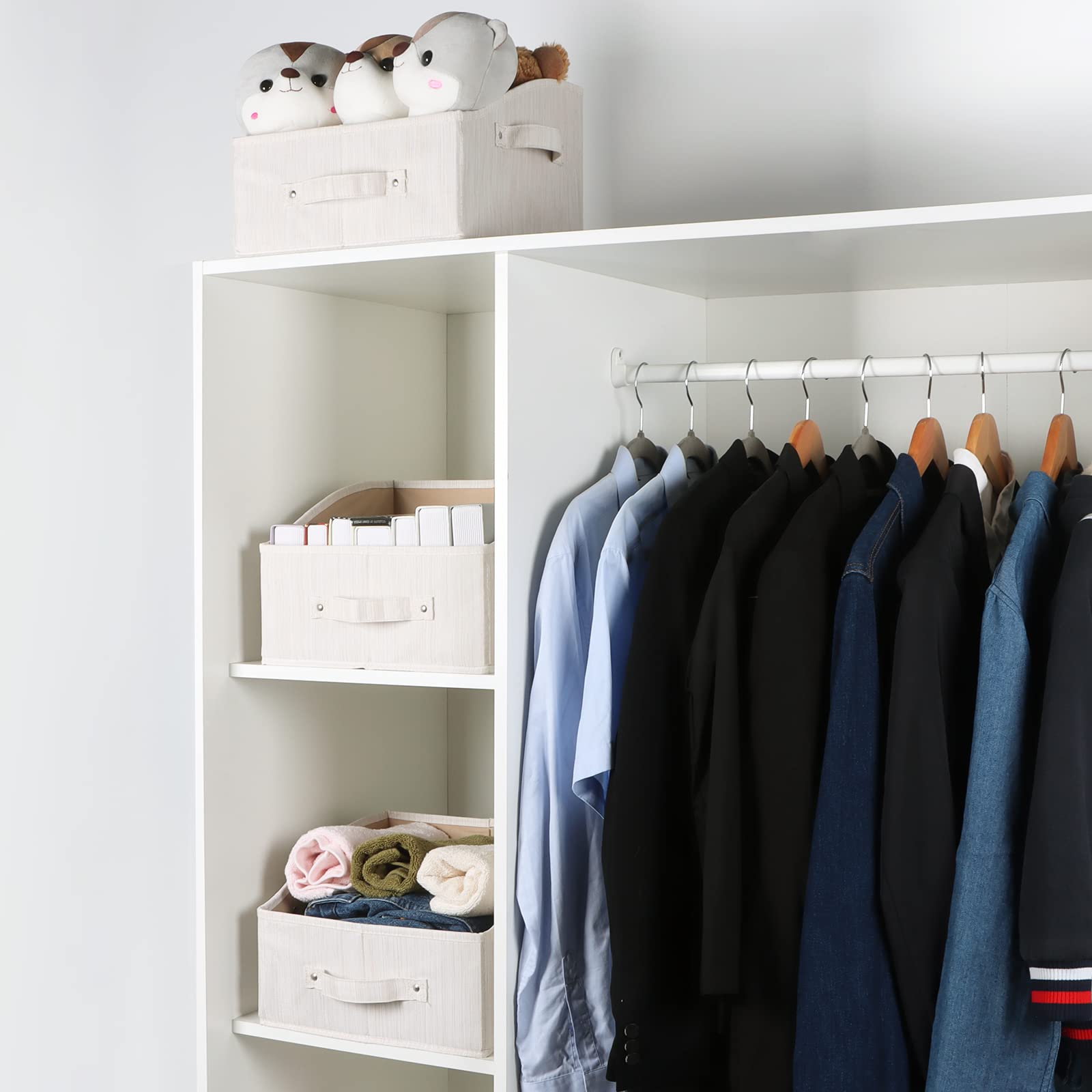 Keegh Storage Bins For Closet Shelves Storage Baskets For Shelves Trapezoid Storage Bin Fabric Organizer Bins For Clothes With H