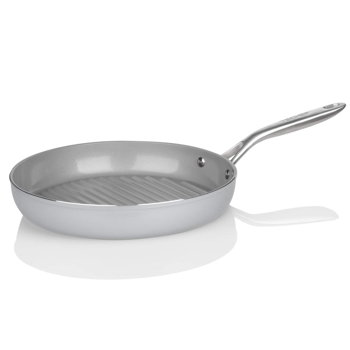 Techef - Ceraterra Collection, 12 Ceramic Nonstick Grill Pan (Ptfe And Pfoa Free Ceramic Exterior  Interior), Made In Korea (12-