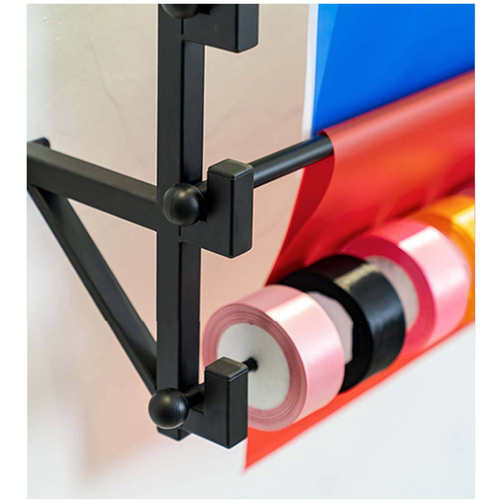 Fwtxzter Wall Mounted Display Rack, 10-Layer Wall Wrapping Paper Ribbon Organizer For Flower Shop, Tie Scarf Rack Belt Towel Hol