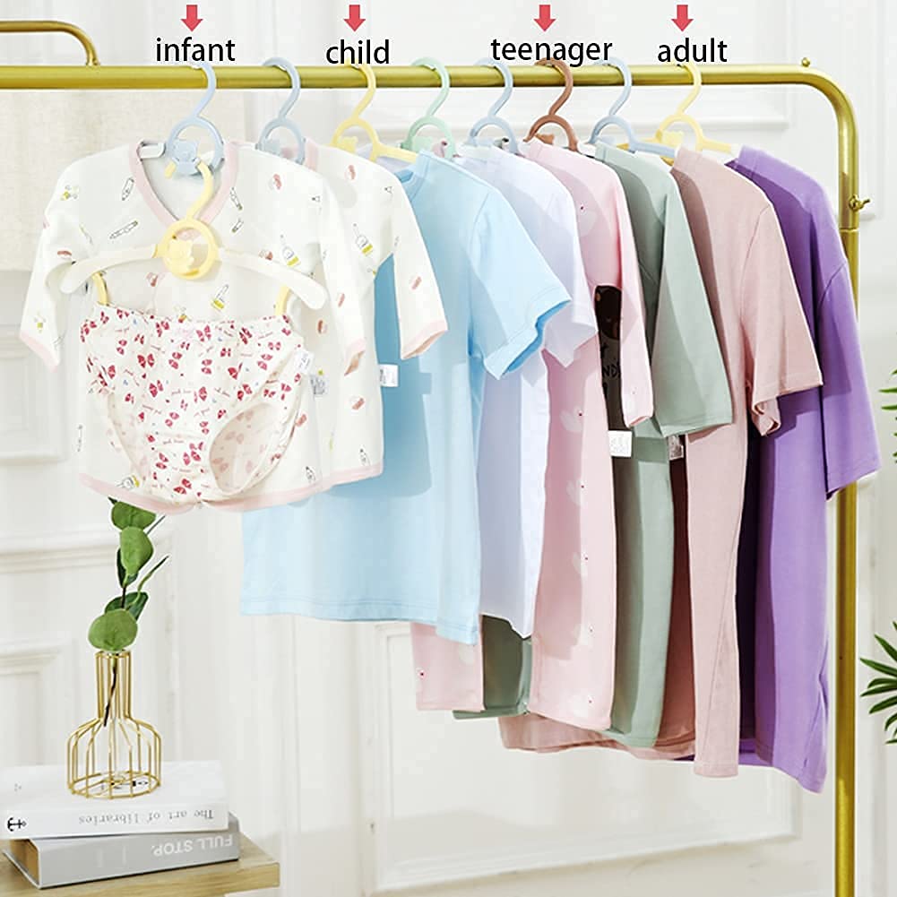 HGYZE Baby Nursery Closet Hangers  Ultra-Thin Non-Slip Laundry Infant Pant Hangers for Newborn Clothes - 20pcs Colorful Gifts - Adjustable Children Coat Hanger for Girl Boy Toddler Kids Child