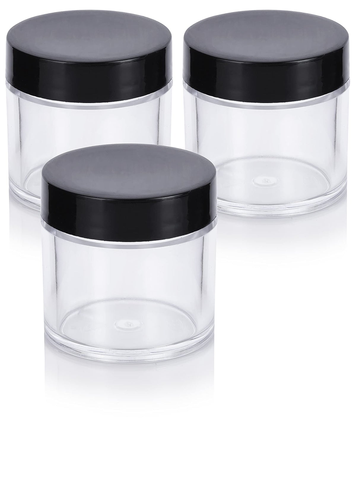 1 Oz / 30 Ml Clear Thick Wall Acrylic Travel Refillable Pot Container Jar Samples, Balms, Makeup And Cosmetics, Salves, Airtight