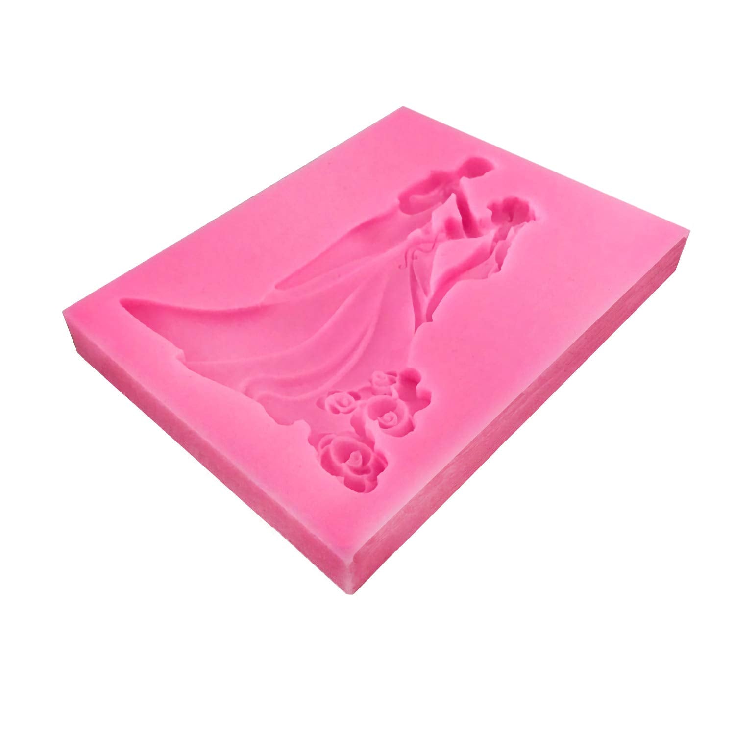Hengke Bride And Groom Fondant Cake Topper Silicone Mold Couple Dancing Mould Jelly Sugar Chocolate Fondant Silicone Molds For S
